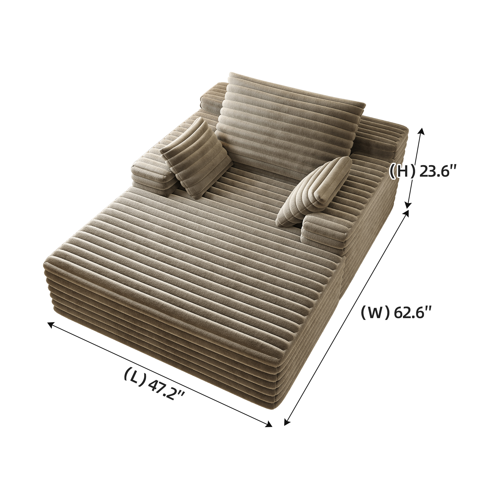 Chaise Lounge Chair Indoor, Oversized Upholstered Sofa Bed, Sleeper Couch Reading Chairs Fluffy Plush Faux Fur Cloud Sofas Couches for Living Room,Camel - Image 6