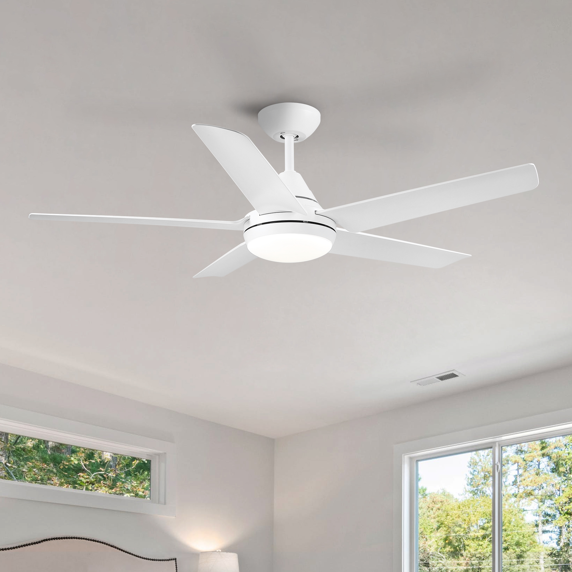 48 In Intergrated LED Ceiling Fan with White ABS Blade - Image 2