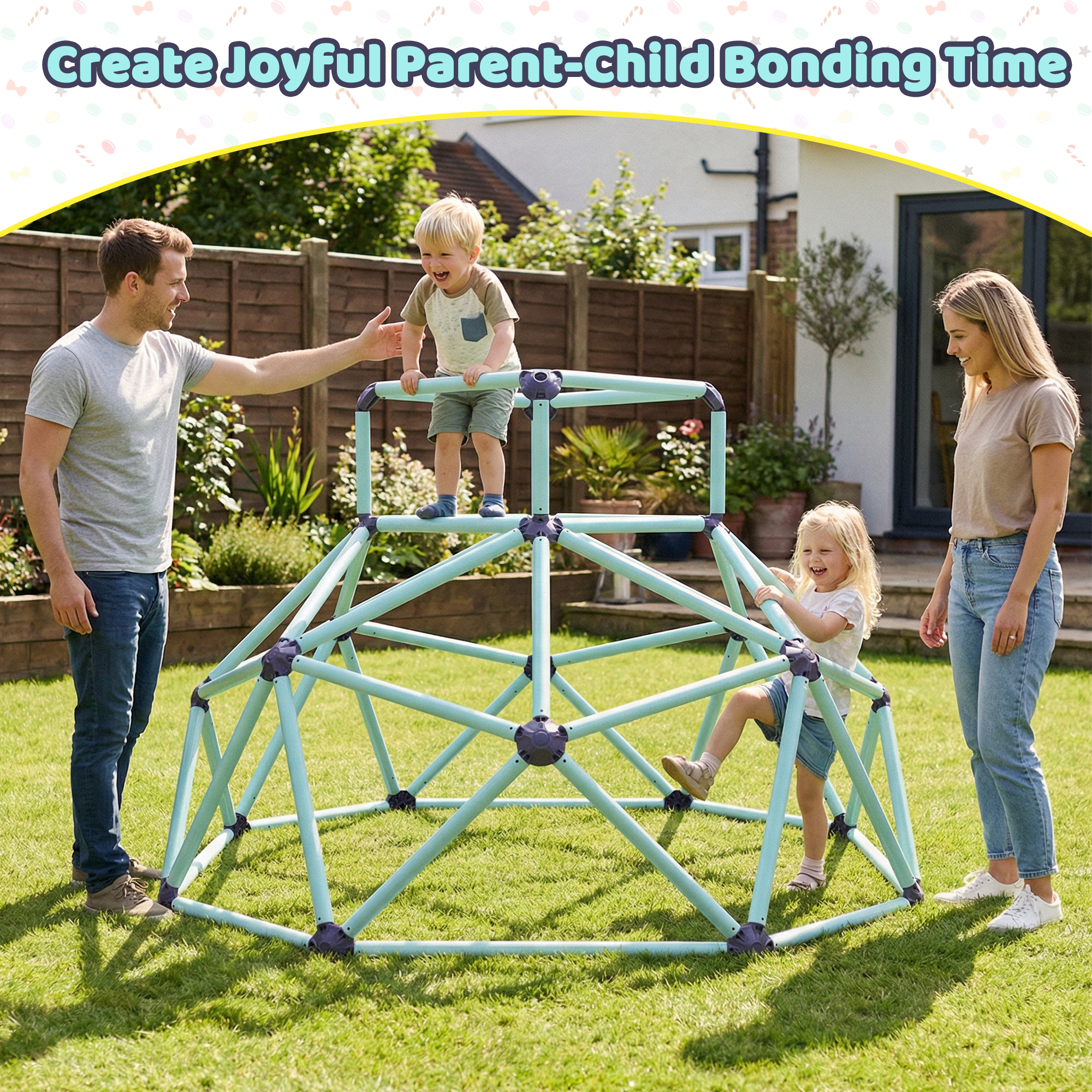Geometric Climbing Dome – Sturdy, Strong Load Capacity, Easy Assembly, Portable, and Versatile for Indoor and Outdoor Use, for Kids Ages 3 to 10 - Image 5