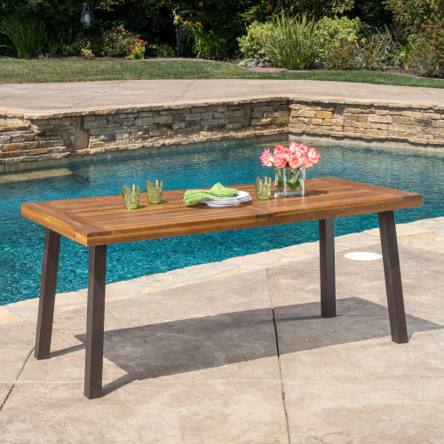 Outdoor Dining Set – Premium Acacia Wood Della Table & Wicker Chairs with Cream Cushion for Comfortable Dining Experience,Suitable for large gatherings(1 Table + 6 Chairs) - Image 6