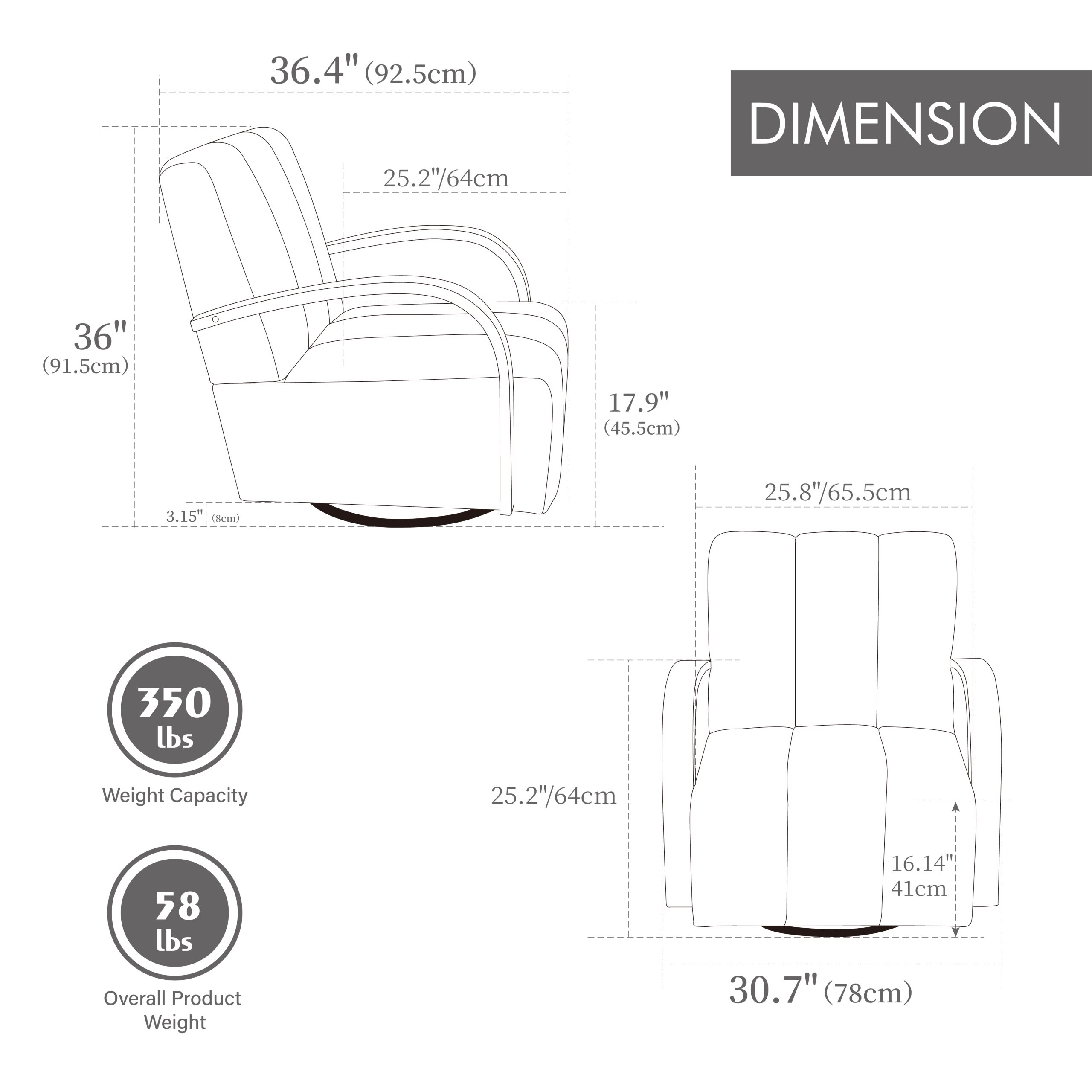 30.7"W Modern Upholstered 360° Swivel Accent Chair with Solid Wood Armrests and Comfy Channel Tufted Lounge Reading Chair, Single Sofa Armchair for Hotel Bedroom Living Room Office and Bedroom. Beige - Image 6