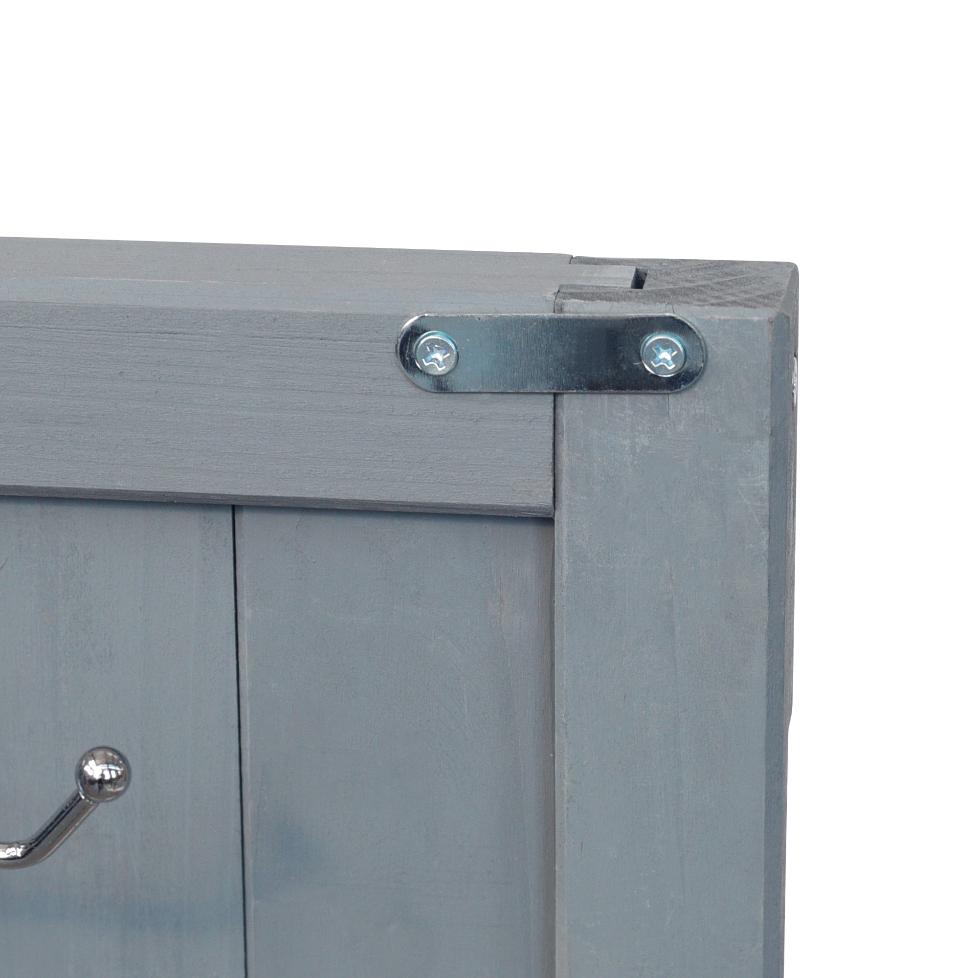 K&K 42.1" Outdoor Kitchen Island with Side Shelf, Outdoor Grill Cart with Storage Cabinet, Outdoor Kitchen Cabinet with Stainless Steel Top, Adjustable Shelf and 4 Wheels for Pizza Prep, Grey Blue - Image 5