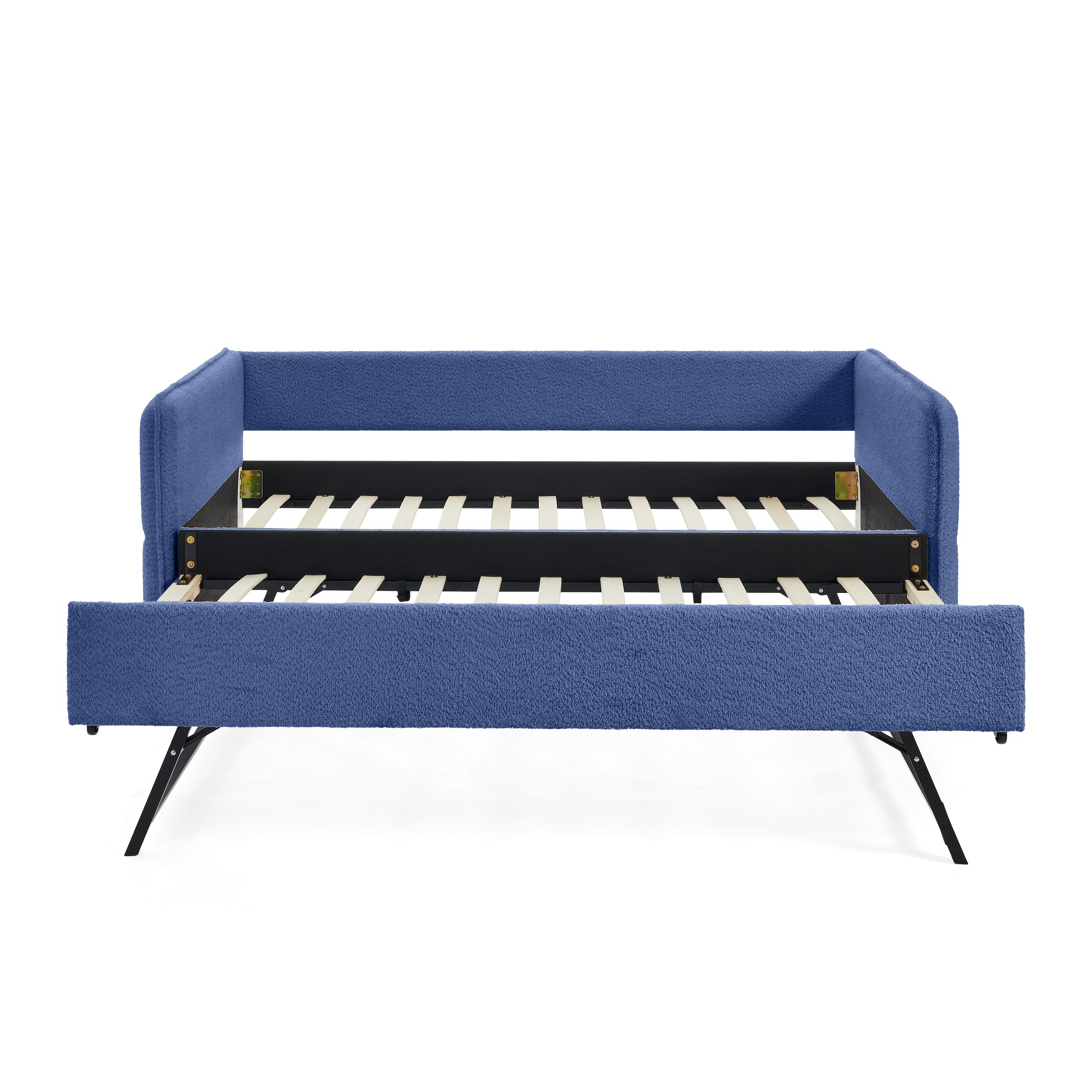 Daybed with Twin Size Pop-up Trundle Upholstered Tufted Sofa Bed, Twin Size, Boucle Fabric (83"x43"x29.5") - Image 6
