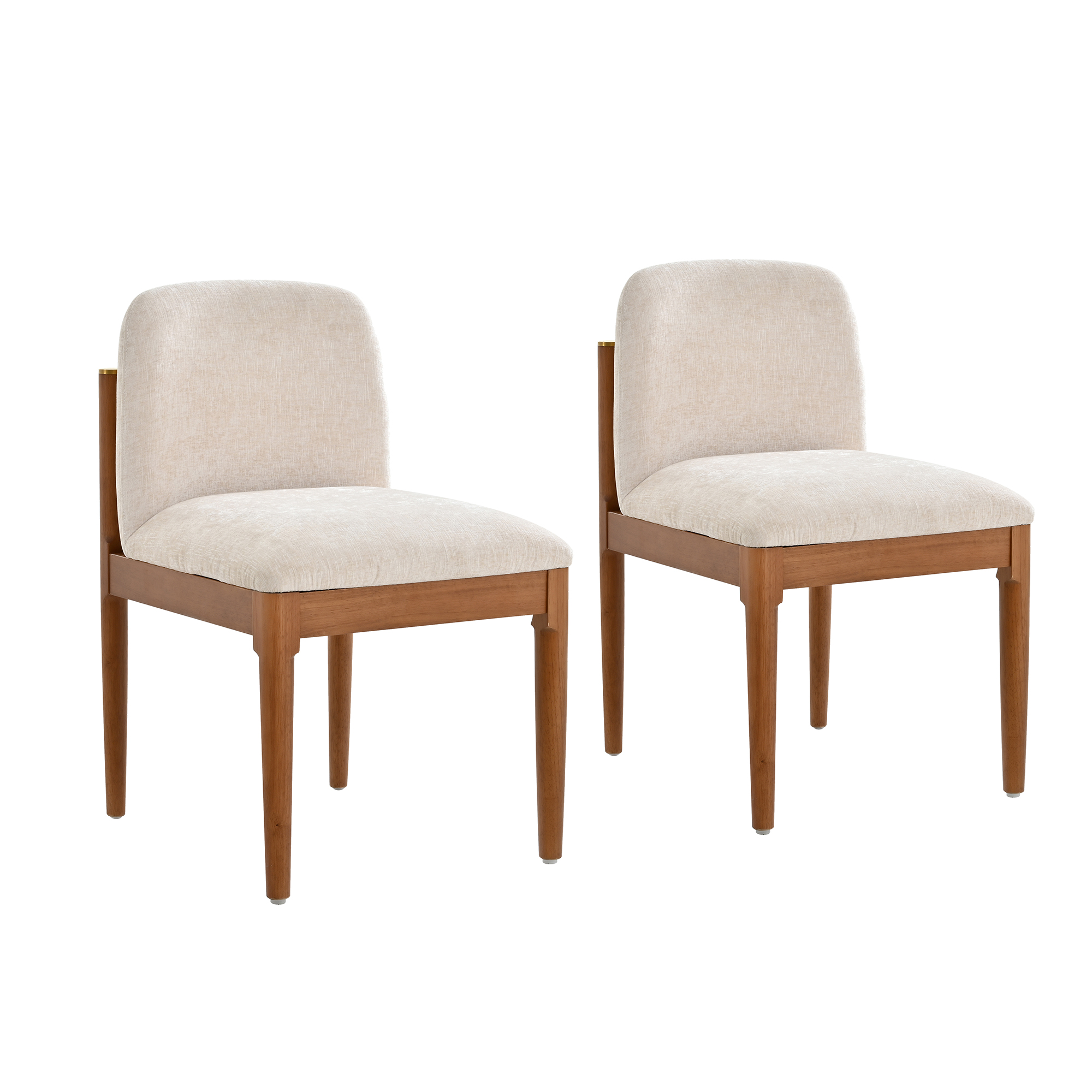 Modern dining chair,kitchen chair with woven rope backrest and solid wood legs, Dining Chairs for Home Bar/Restaurant and Dining Room,Set of 2,Walnut - Image 4