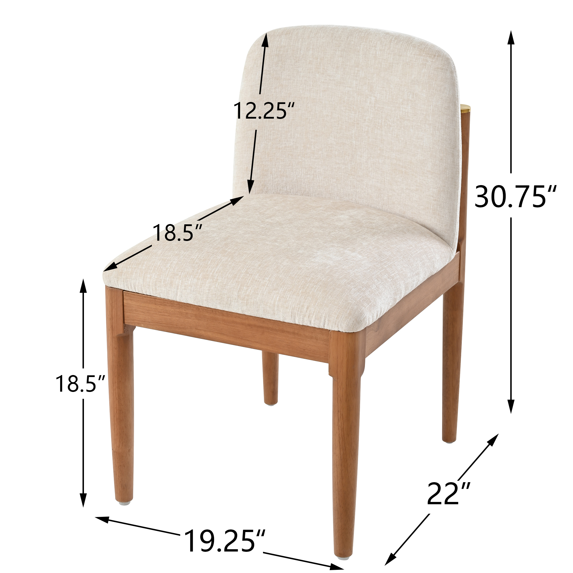 Modern dining chair,kitchen chair with woven rope backrest and solid wood legs, Dining Chairs for Home Bar/Restaurant and Dining Room,Set of 2,Walnut - Image 6