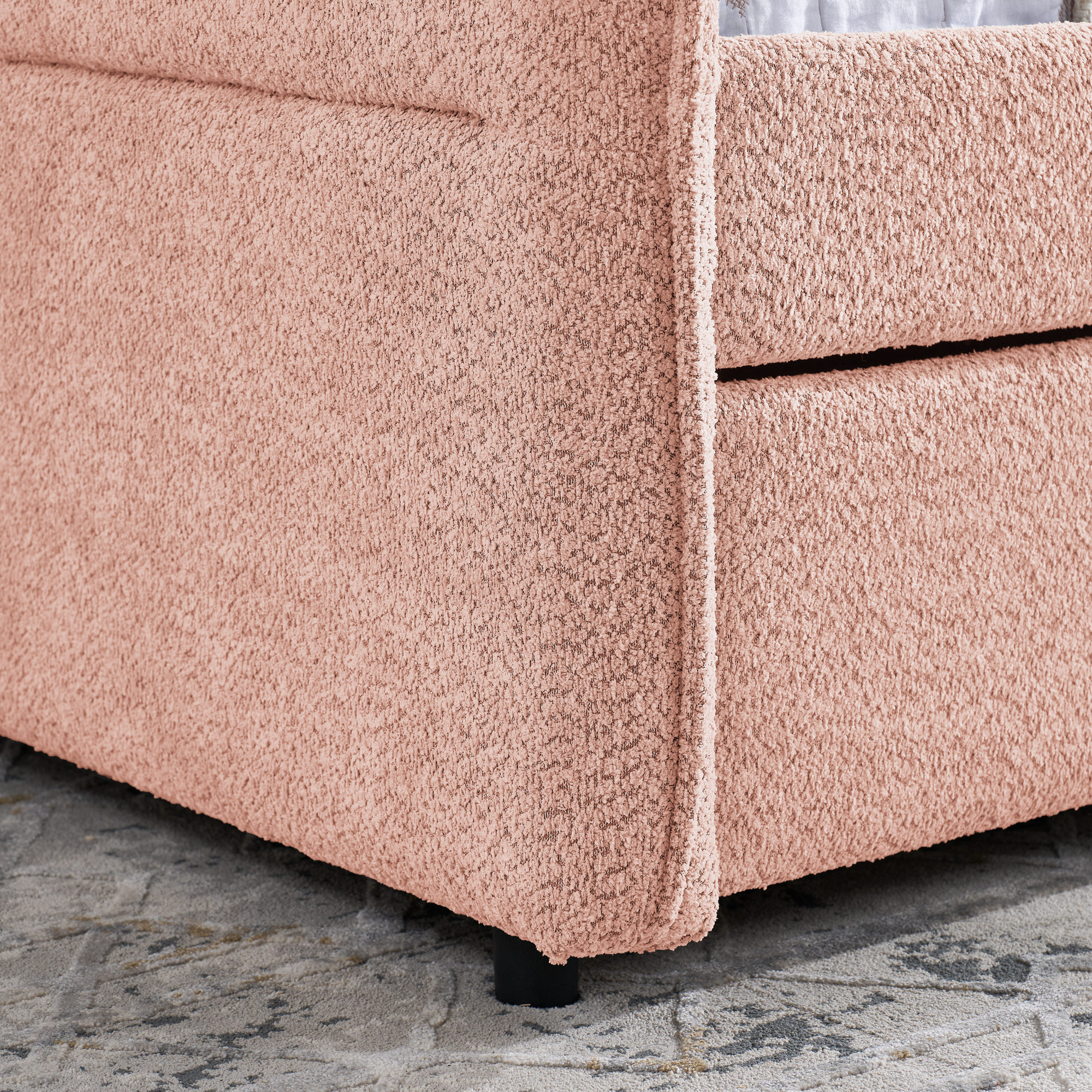 Full Size Daybed with Twin Size Pop-up Trundle Upholstered Tufted Sofa Bed, Full Size, Boucle Fabric (83"x58.5"x29.5") - Image 4