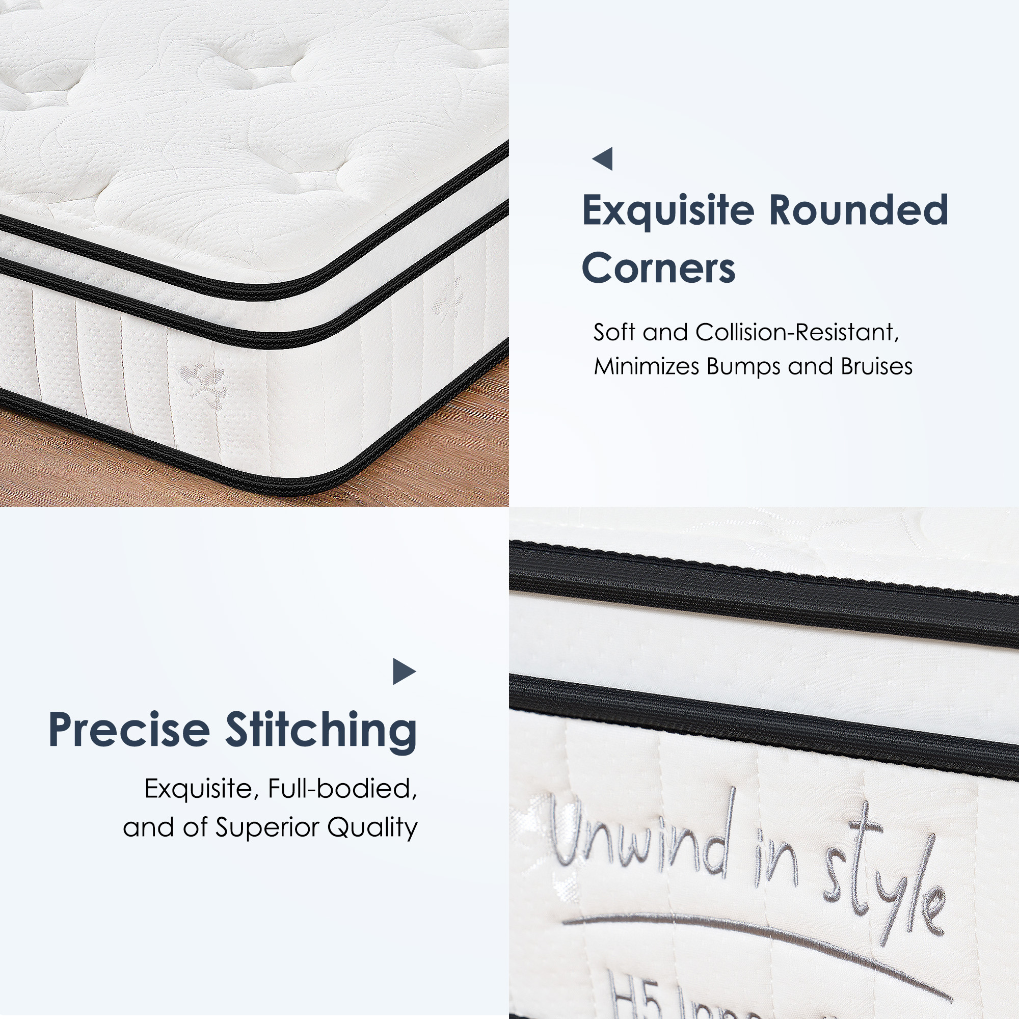 Twin Size Mattress,12 Inch Hybrid Mattress, Individually Pocketed Innerspring, Medium Firm - Image 5