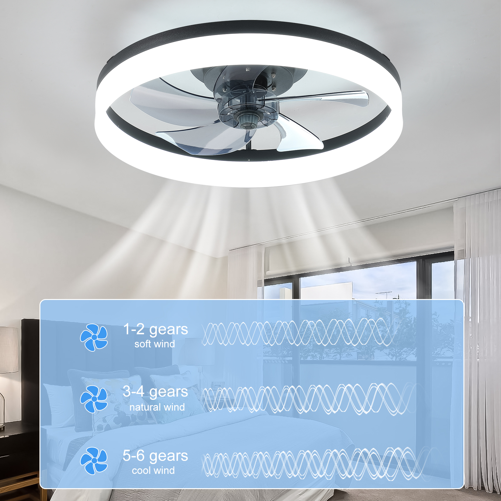 Ceiling Fan with Lights Dimmable LED - Image 5
