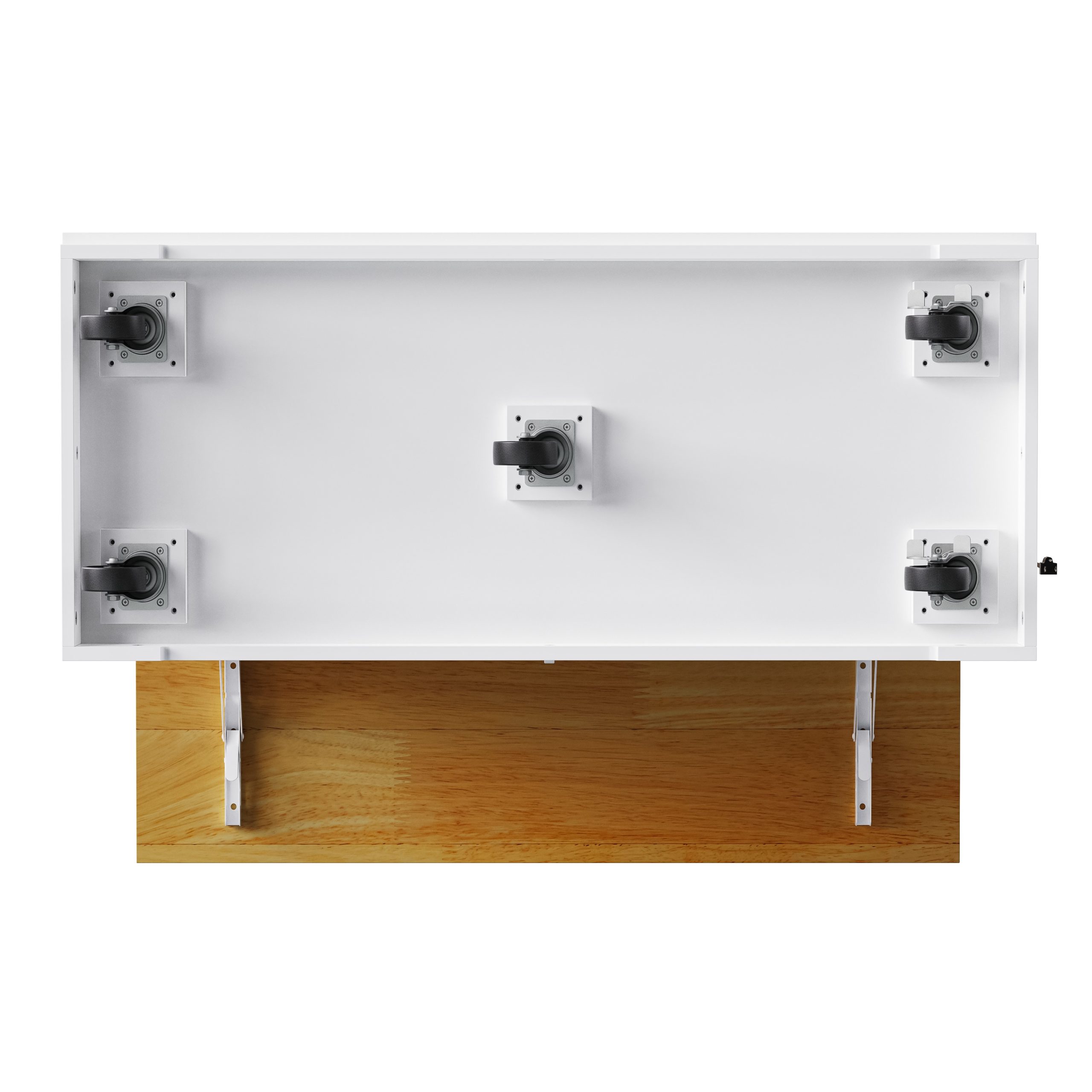 48inch Kitchen Island with 2 Bar Stools, Power Outlet, Door Internal Storage Rack, Kitchen Storage Cart on 5 Wheels with Drop Leaf, 5 Side Racks, 2 Drawers,White (Old SKU N707S000015W)(Three Packages) - Image 5