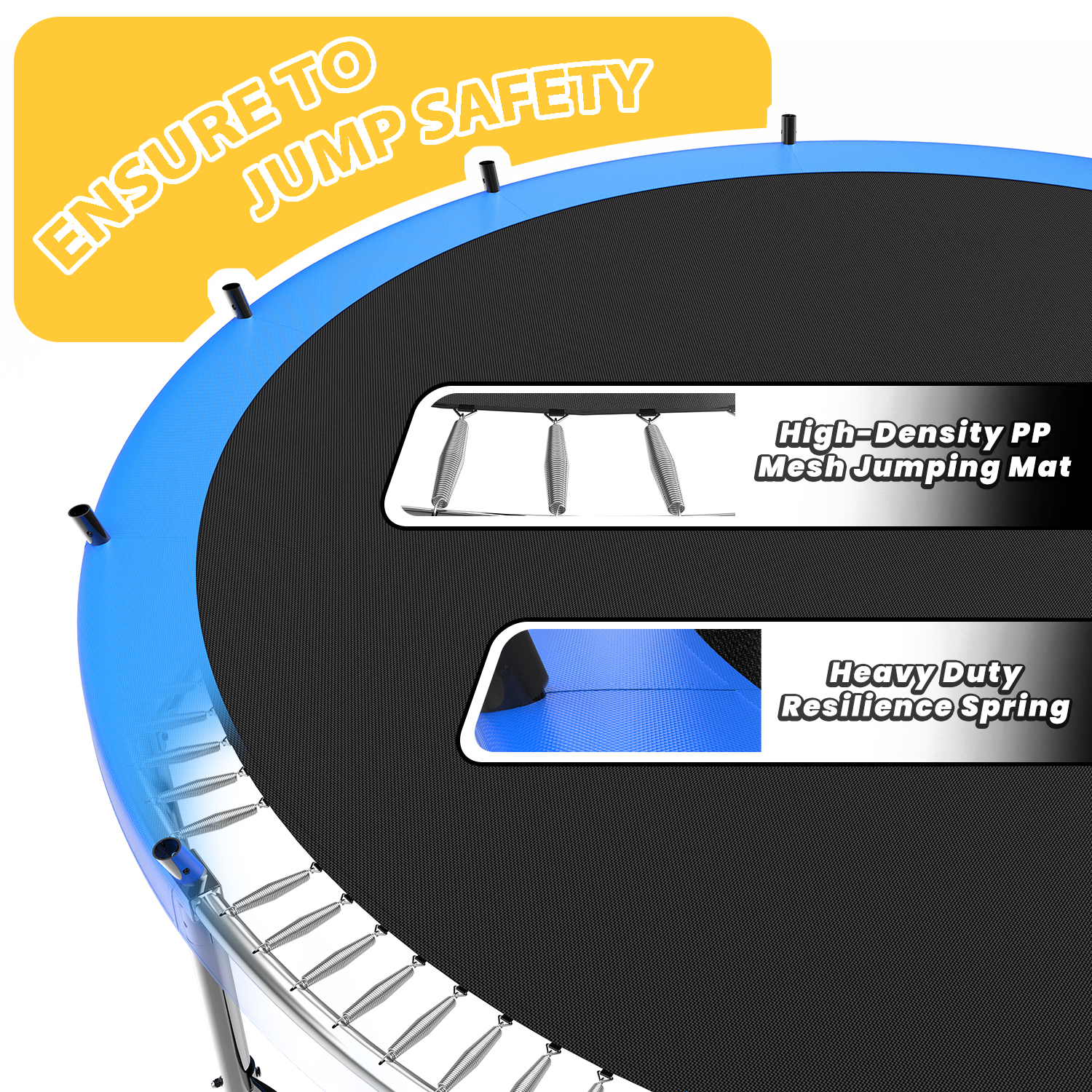 16FT Outdoor Trampoline for Kids and Adults, Pumpkin Trampolines with Curved Poles,Heavy Duty Trampoline Anti-Rust Coating ASTM Approval - Image 5