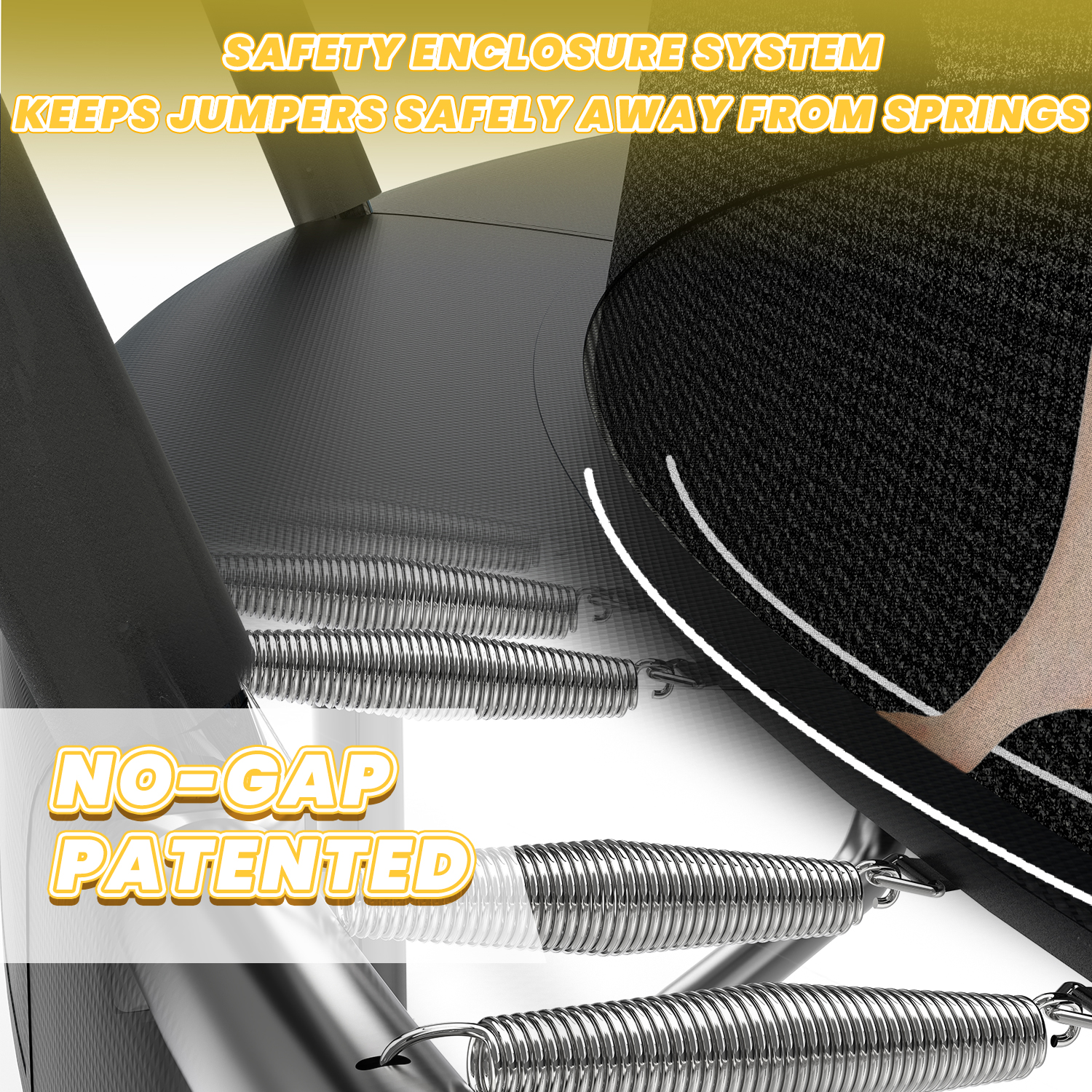 16FT Outdoor Trampoline for Kids and Adults, Pumpkin Trampolines with Curved Poles,Heavy Duty Trampoline Anti-Rust Coating ASTM Approval - Image 3