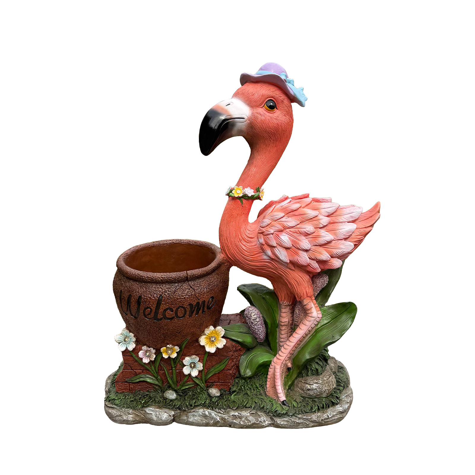 Outdoor Garden Sculpture Flamingo Flower Pot Planter - Unique Yard Statue Decoration, Interesting Law Outdoor Ornament - Image 2
