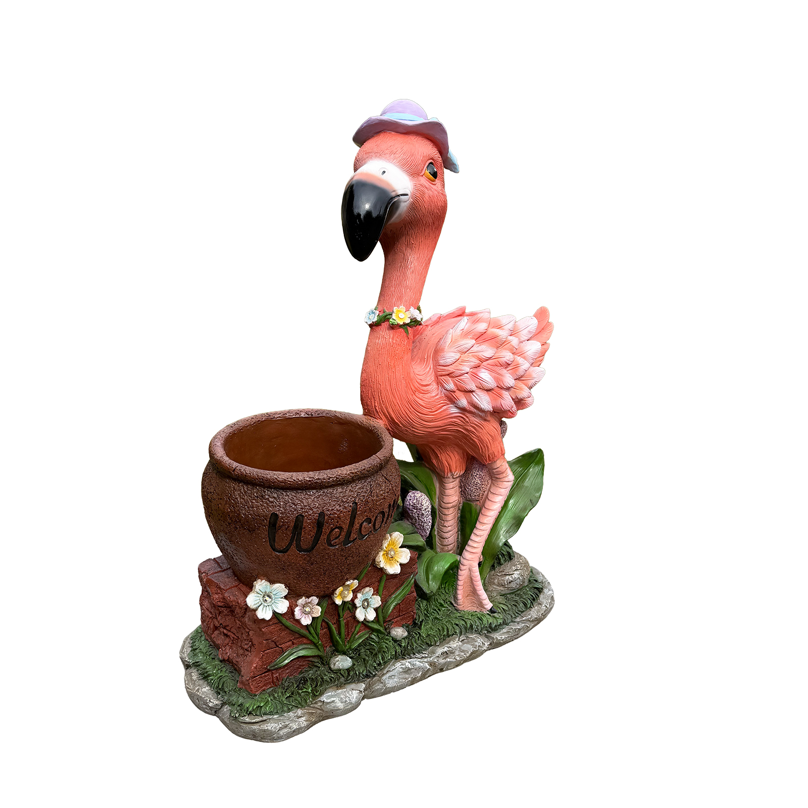 Outdoor Garden Sculpture Flamingo Flower Pot Planter - Unique Yard Statue Decoration, Interesting Law Outdoor Ornament - Image 4