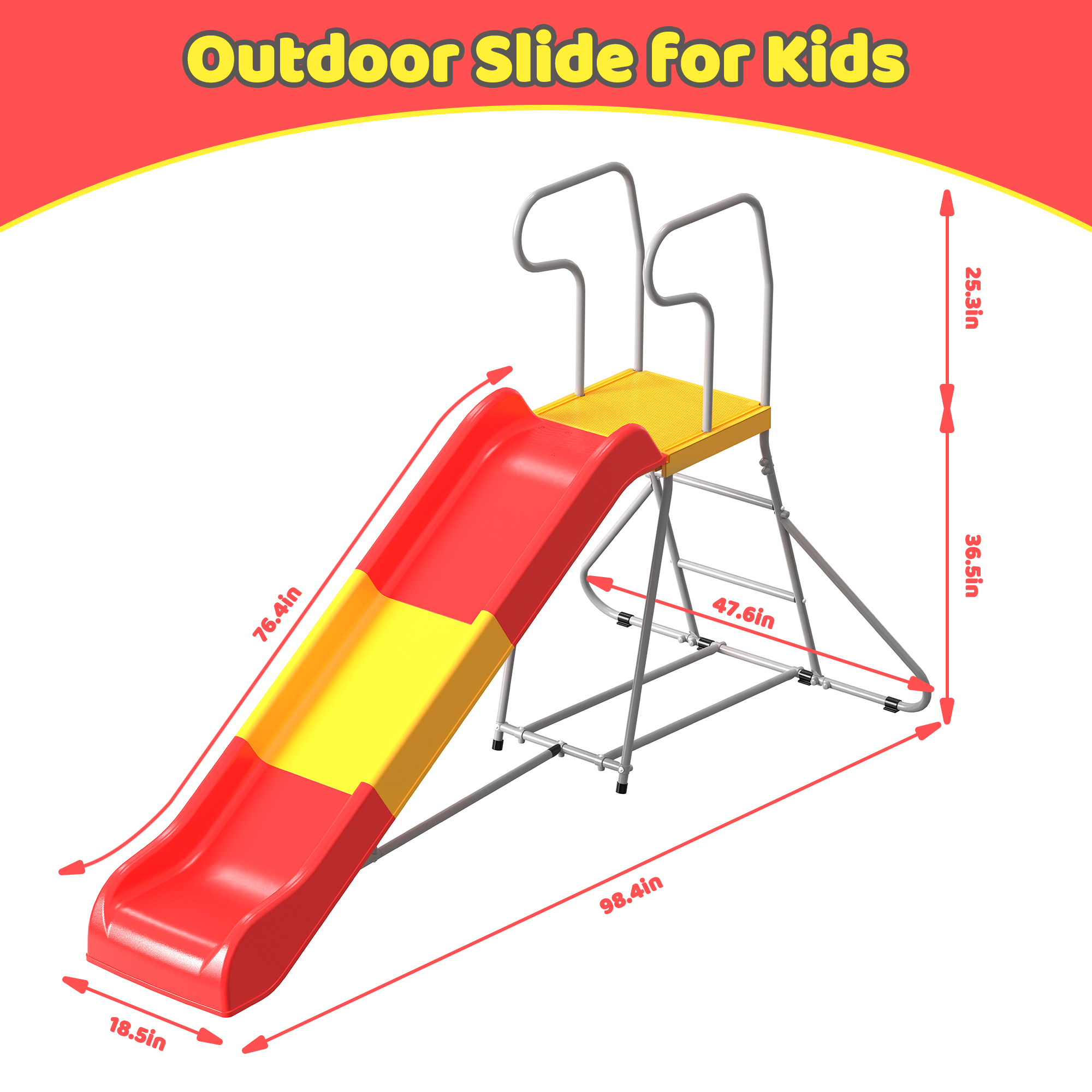 2-in-1 Kids Climbing Slide – For Ages 3-8, 76.4-Inch Smooth Slide Track, Anti-Slip Steps, Sturdy Construction, Easy Assembly, Indoor and Outdoor Backyard Fun - Image 5