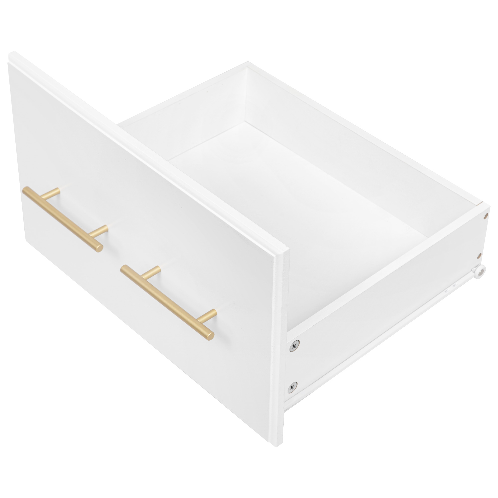 K&K Kitchen Island with 6 Drawers, Pull Out Trash Can Storage, Rolling Kitchen Island on 5 Wheels with Drop Leaf, Power Outlet, 5 Open Side Racks for Kitchen, Dining Room, White - Image 5