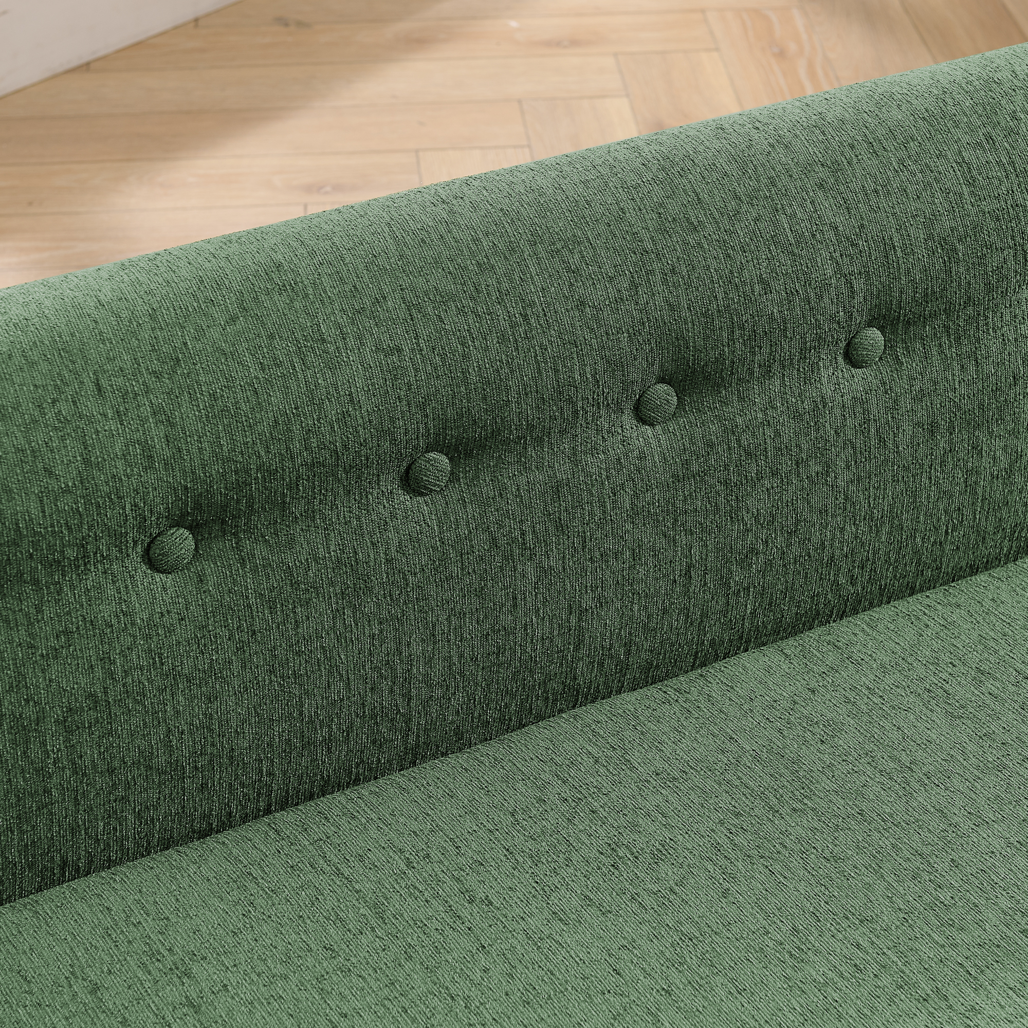 Oversized Pet Sofa ,Elegant Modern Linen Fabric Elevated Dog Sofa Bed, Comfortable Oversized Rectangular Pet Bed with Backrest & Armrest for Large & Oversized Dogs-Olive Green - Image 6