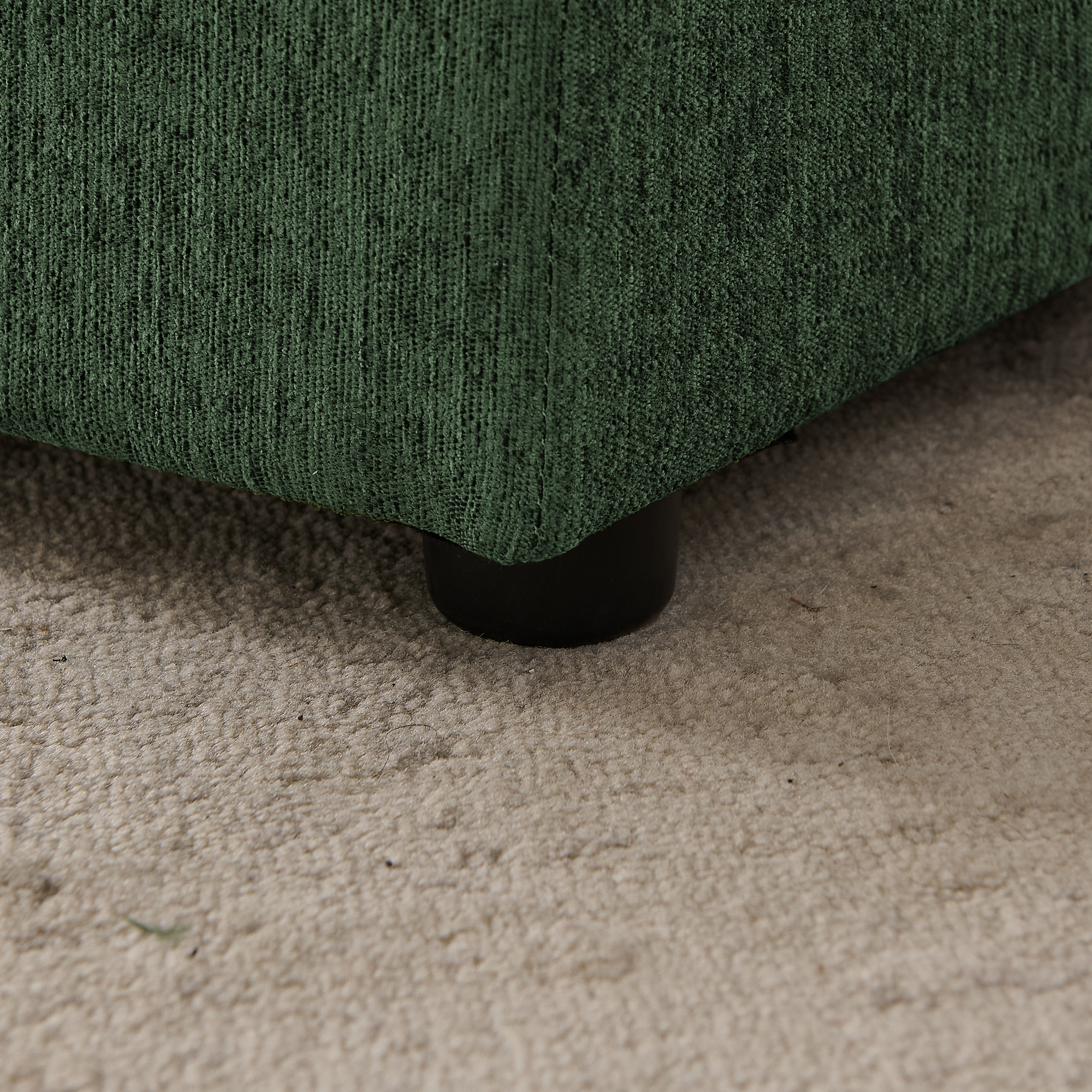 Oversized Pet Sofa for Medium/Large Dogs - Modern Irregular Wave Backrest, Single Armrest, Premium Breathable Linen Fabric, Soft Cushion & Low Plastic Feet-Olive Green - Image 5
