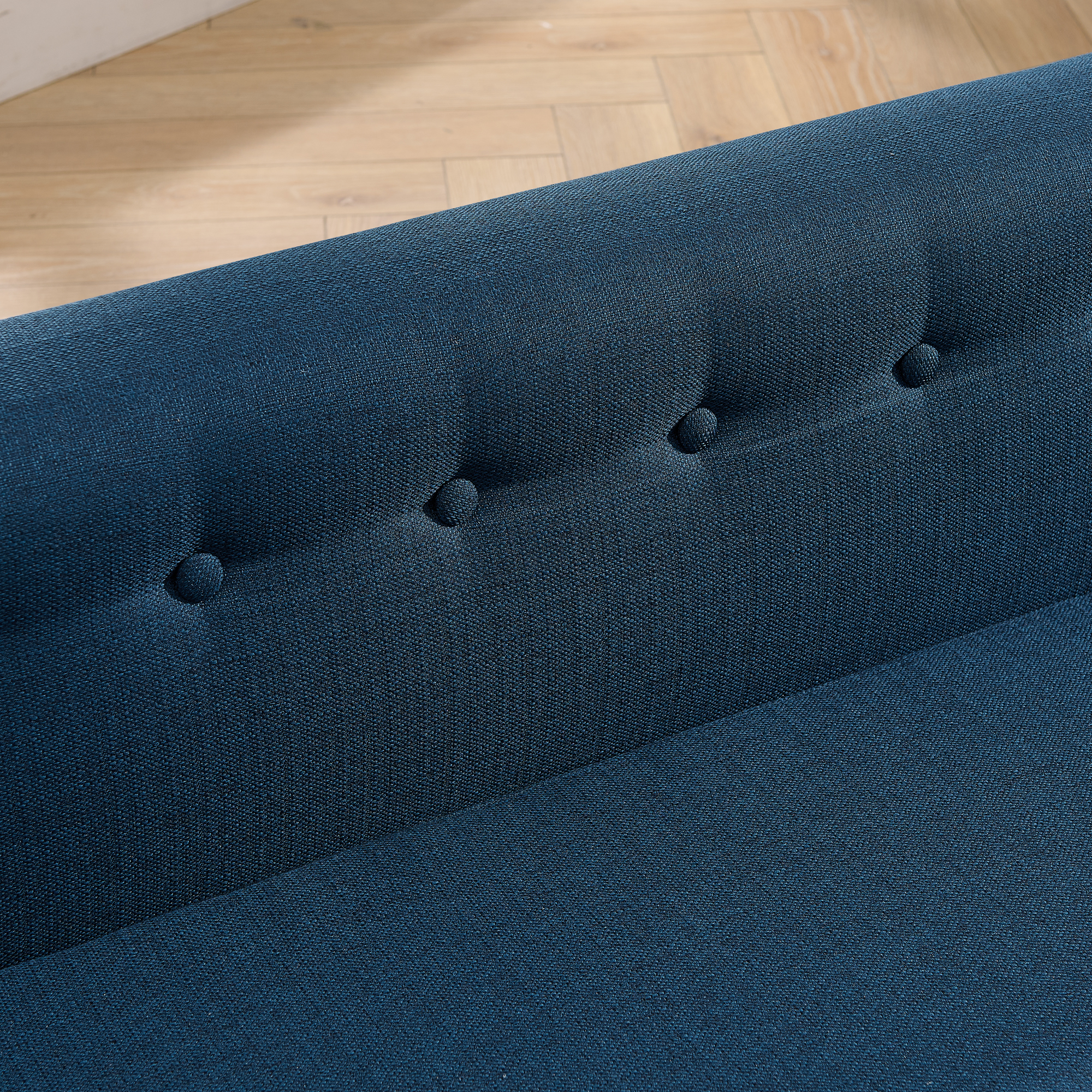 Oversized Pet Sofa ,Elegant Modern Linen Fabric Elevated Dog Sofa Bed, Comfortable Oversized Rectangular Pet Bed with Backrest & Armrest for Large & Oversized Dogs-Dark Blue - Image 6