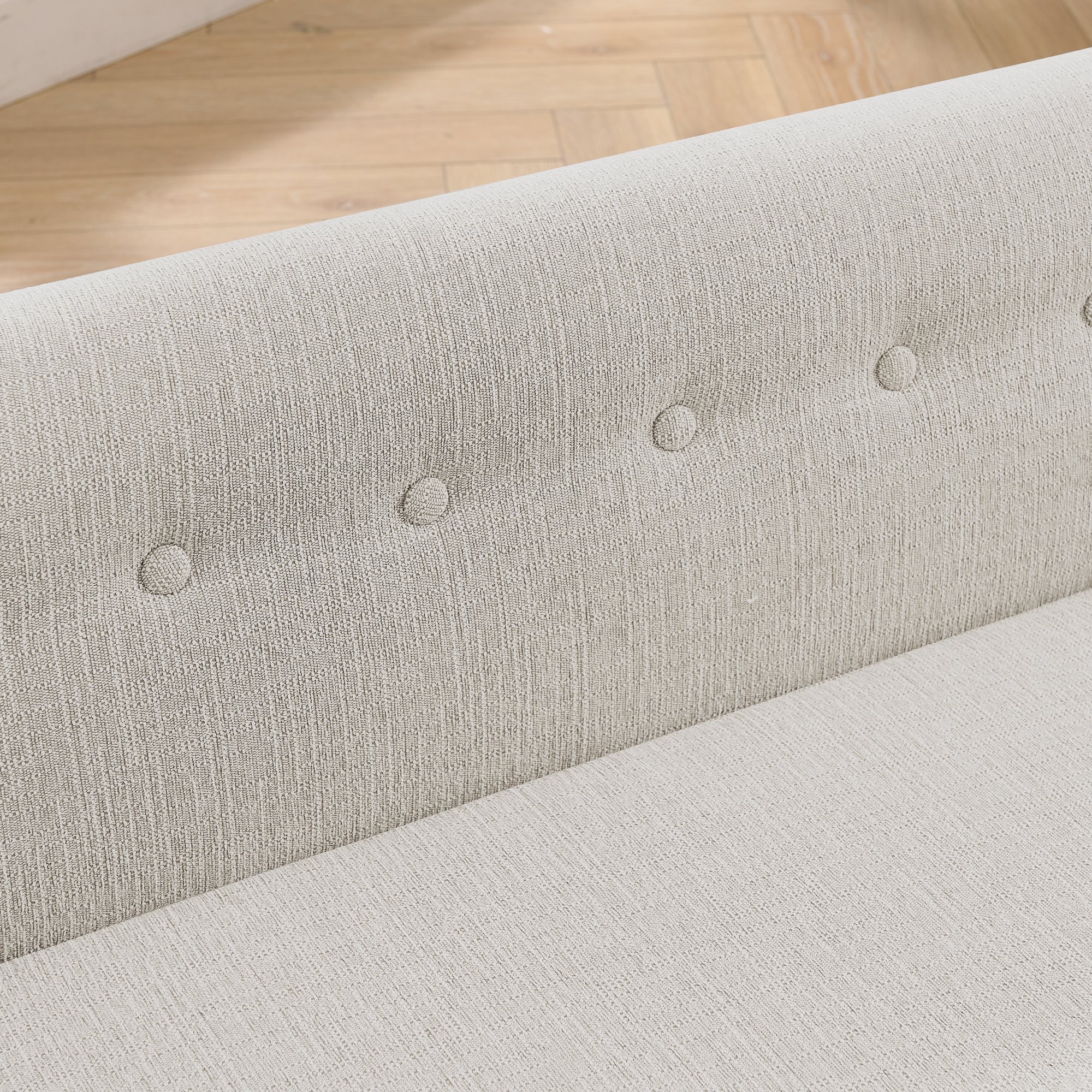Oversized Pet Sofa ,Elegant Modern Linen Fabric Elevated Dog Sofa Bed, Comfortable Oversized Rectangular Pet Bed with Backrest & Armrest for Large & Oversized Dogs-Beige - Image 6