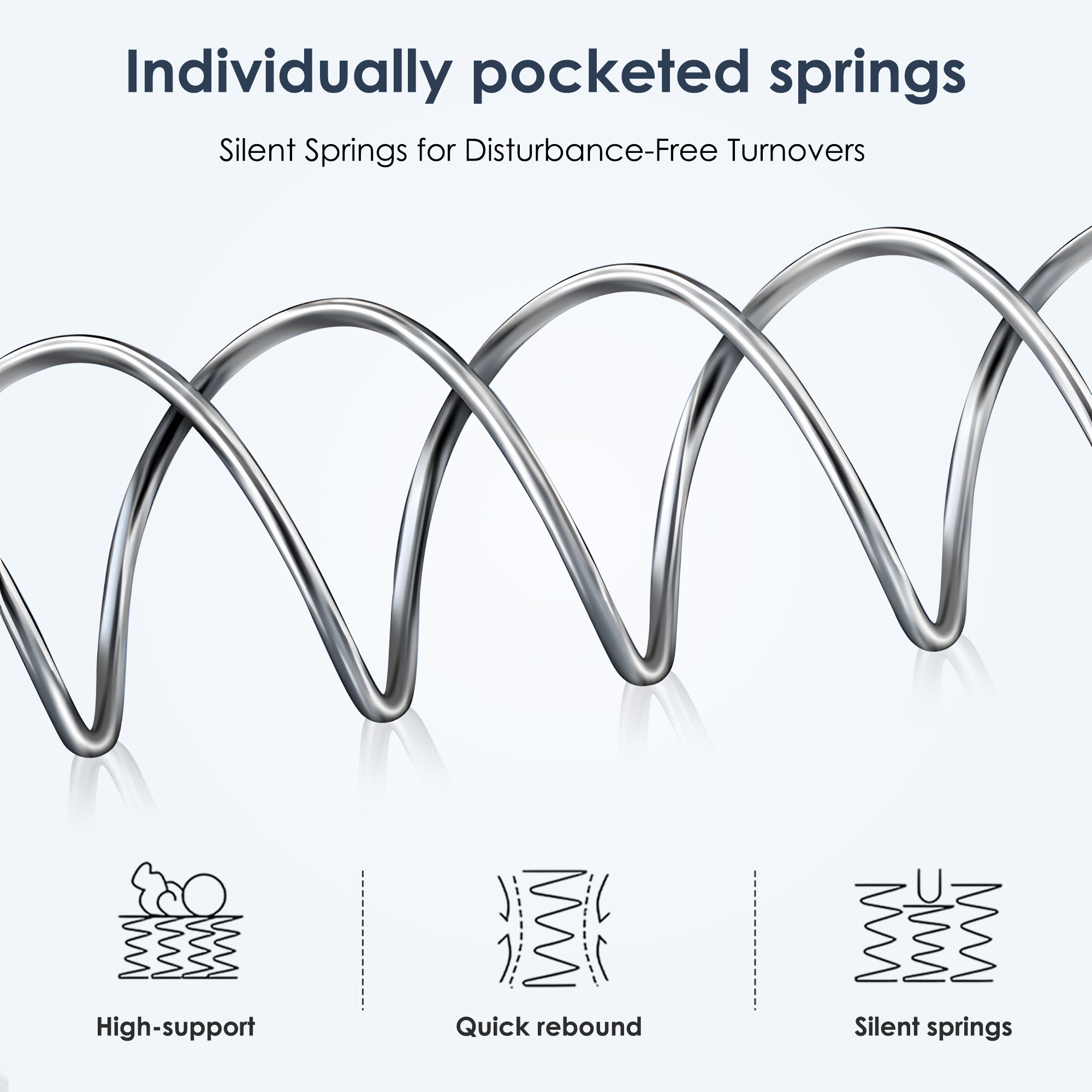 King Size Mattress,12 Inch Hybrid Mattress, Individually Pocketed Innerspring, Medium Firm - Image 3