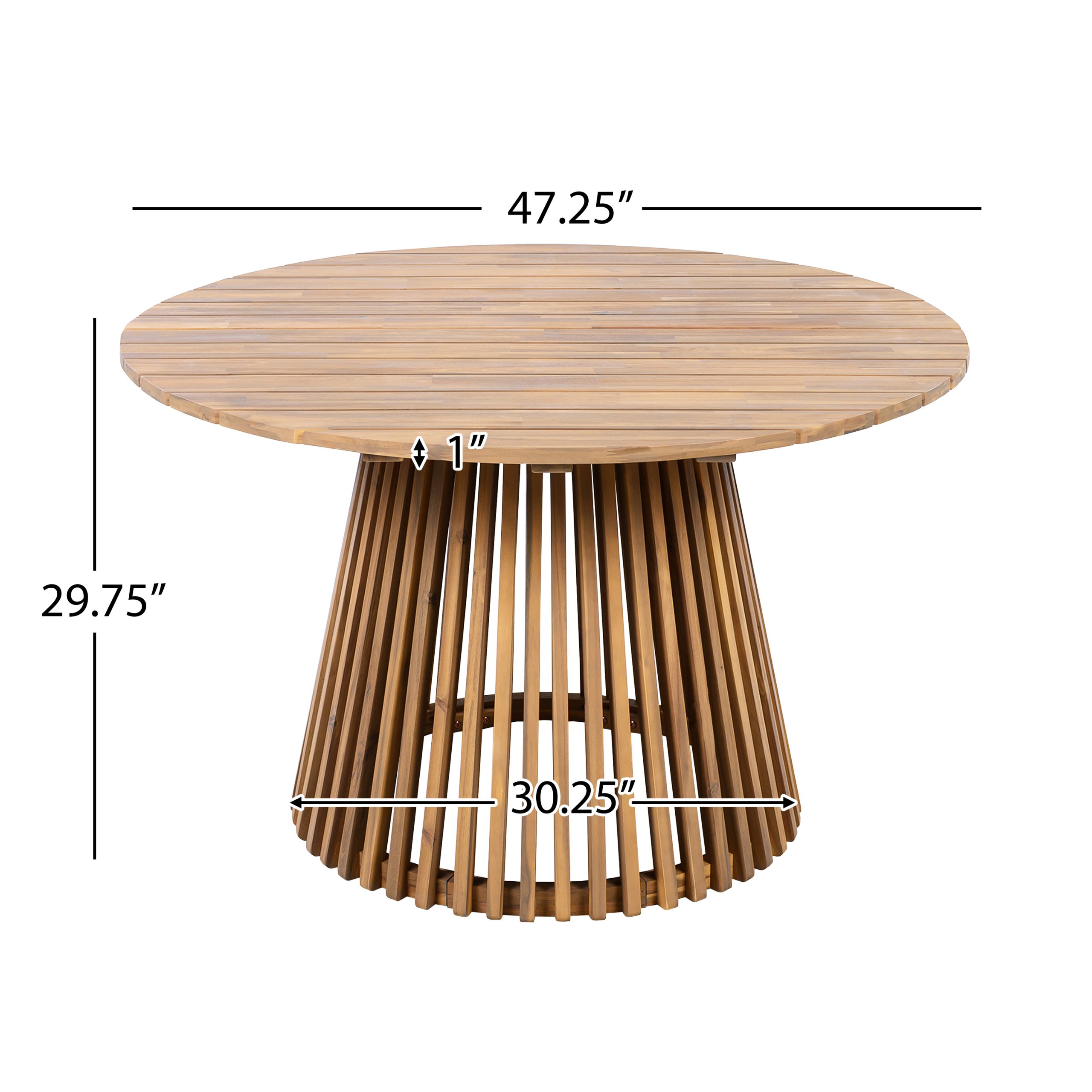 Patio Set Outdoor Acacia Wood Furniture Sets- Braided Dining Chairs(With Cream Cushion)and Patio Dining Table for Garden, Patio & Deck (Teak Look & Beige Rope) - Image 2