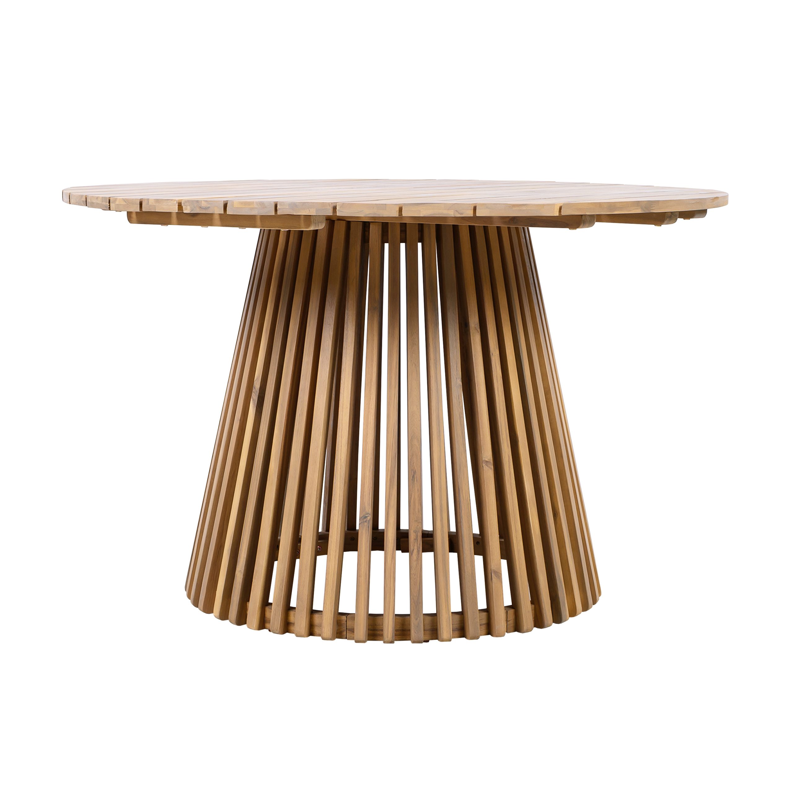 Outdoor Acacia Wood Patio Dining Table, 47.25-inch extra-large round dining table,for Backyard, Lawn, Balcony,Light Teak - Image 4
