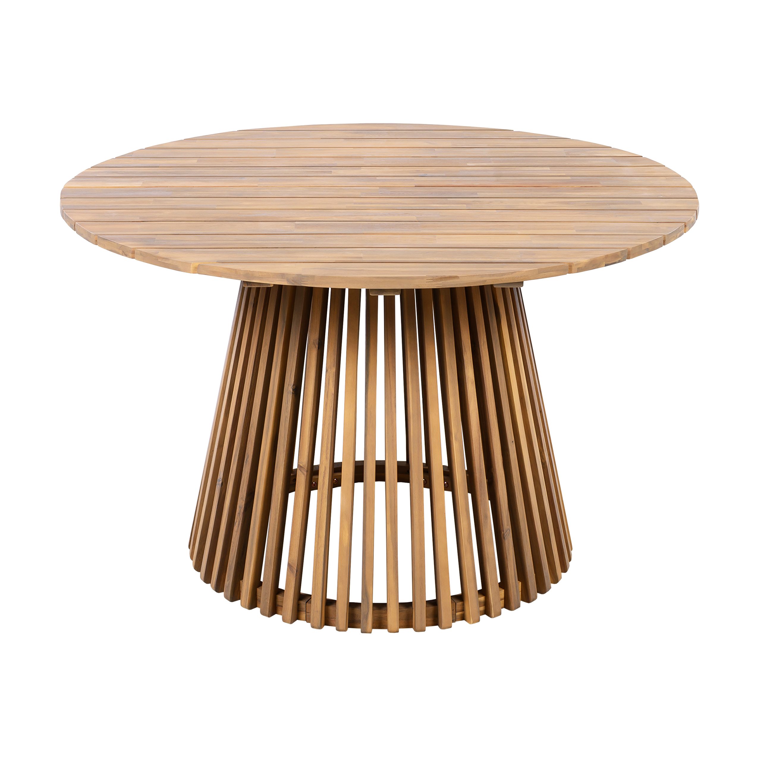 Outdoor Acacia Wood Patio Dining Table, 47.25-inch extra-large round dining table,for Backyard, Lawn, Balcony,Light Teak - Image 5