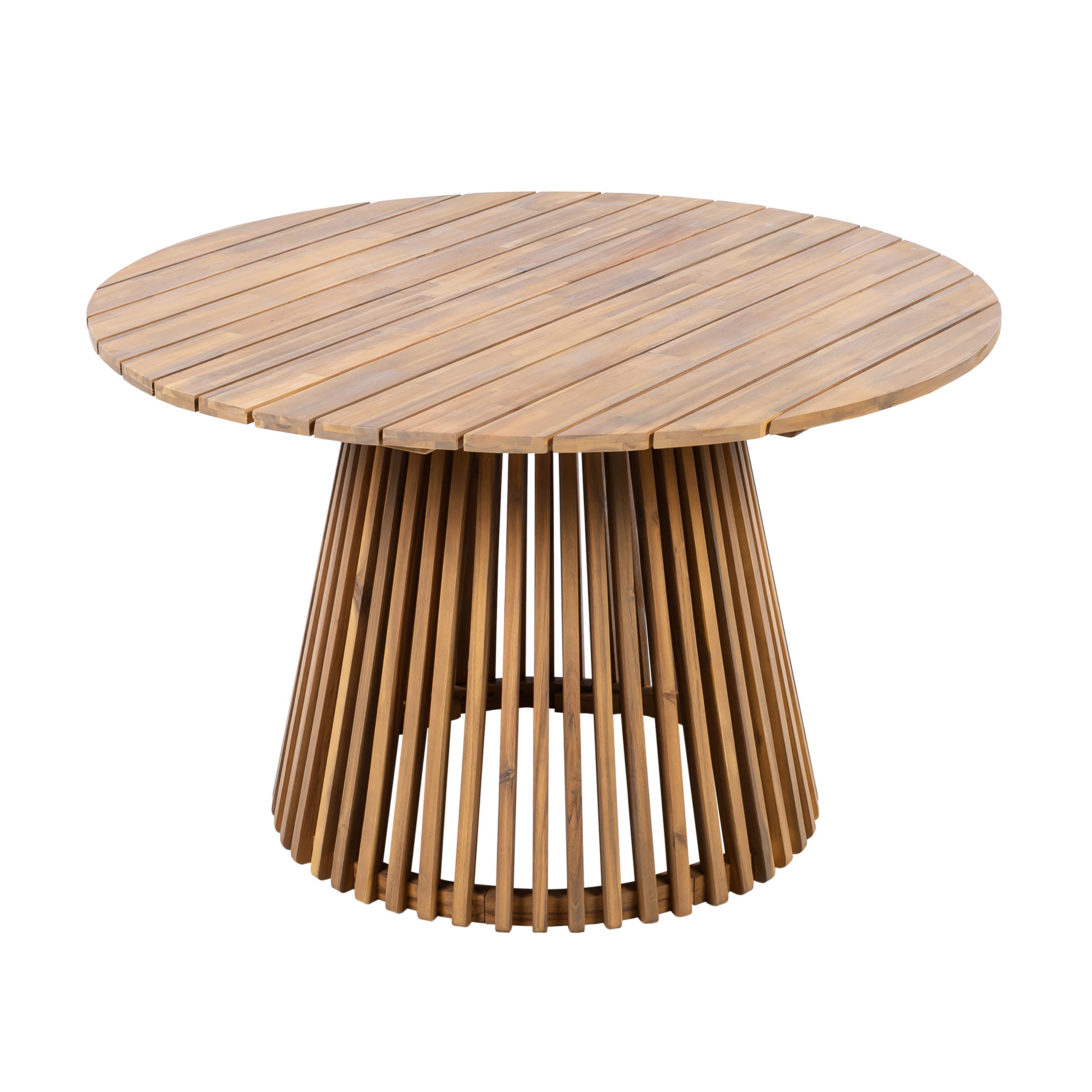 Outdoor Acacia Wood Patio Dining Table, 47.25-inch extra-large round dining table,for Backyard, Lawn, Balcony,Light Teak - Image 6