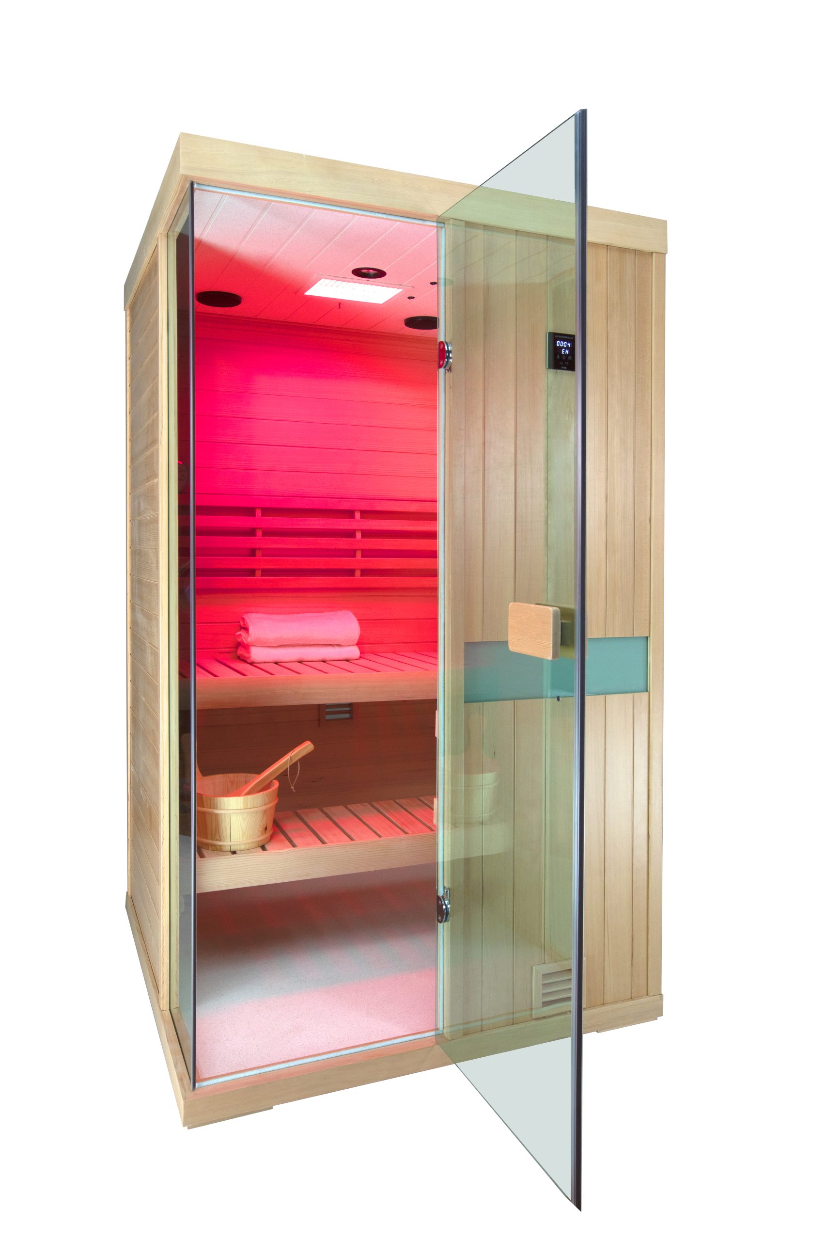 Two-person wooden steam sauna room - Image 3
