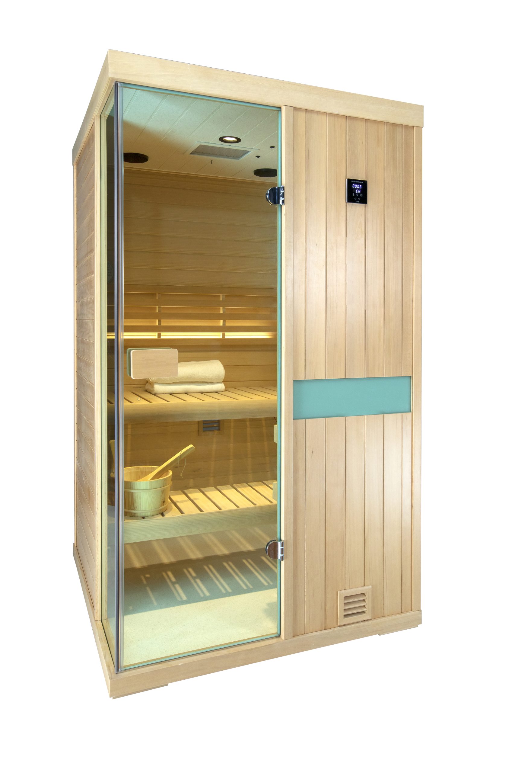 Two-person wooden steam sauna room - Image 5
