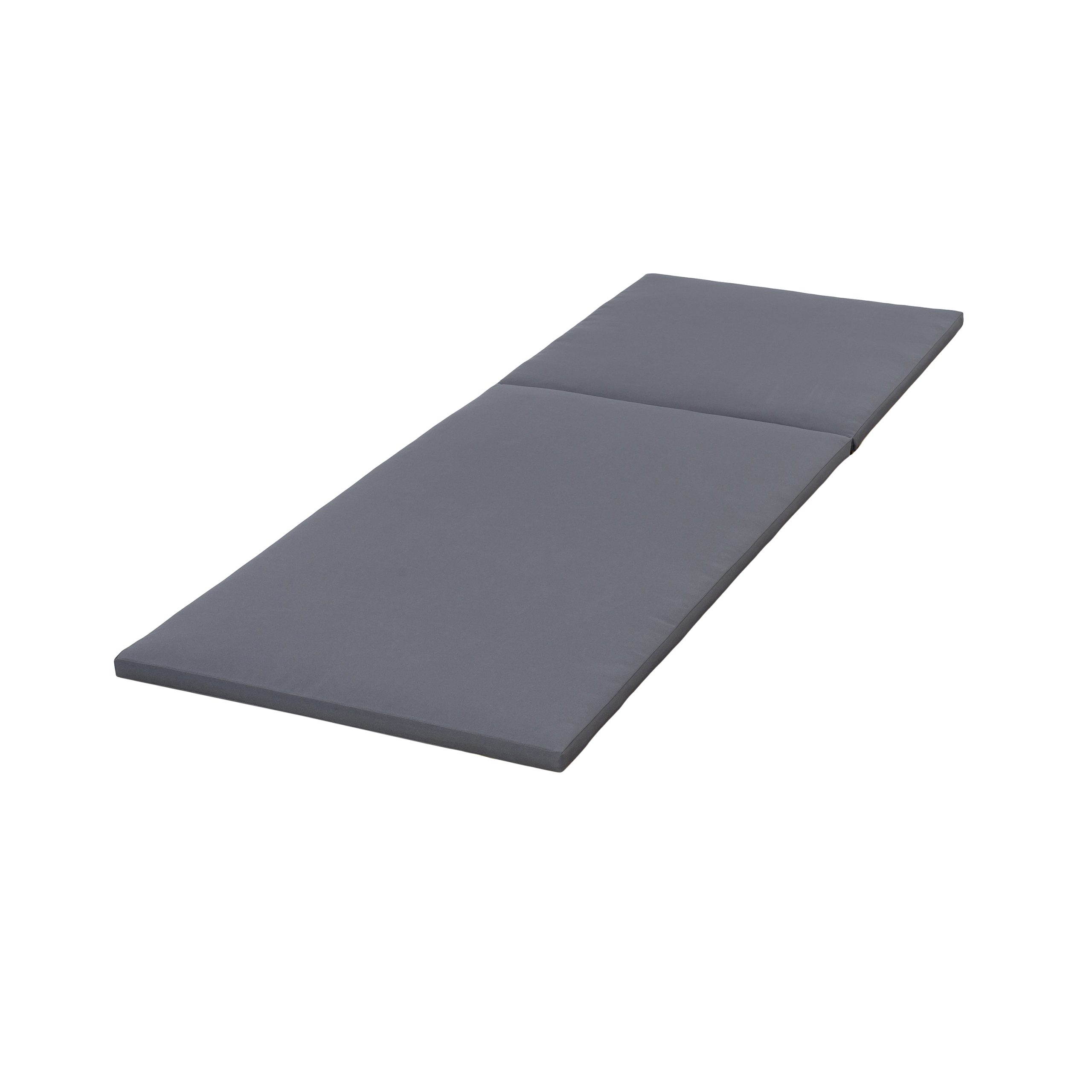 2" THICK CHAISE LOUNGE CUSHION IN DARK GREY - WATERPROOF FOLDABLE 2-SECTION DESIGN-FOR POOLSIDE, PATIO & GARDEN - Image 3