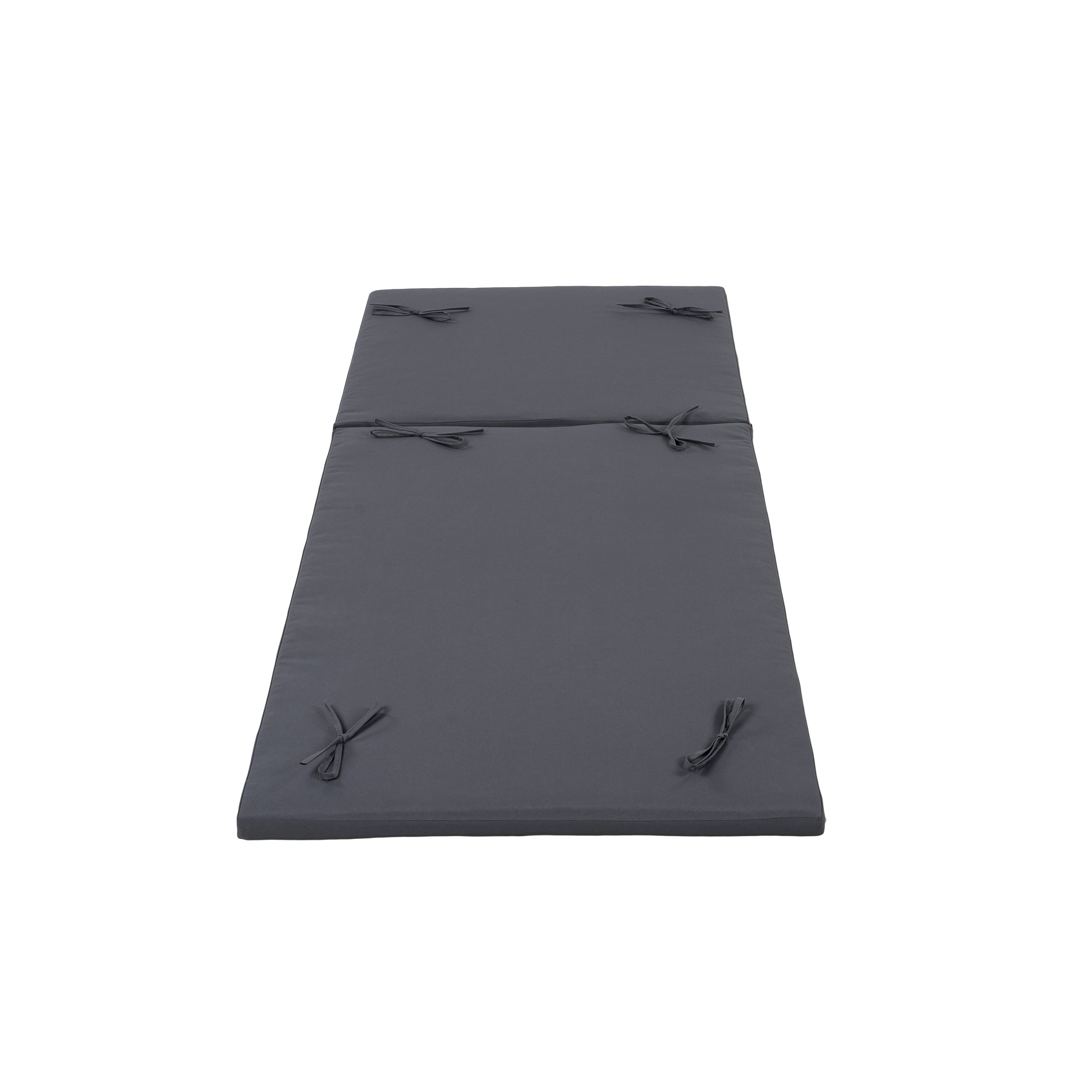 2" THICK CHAISE LOUNGE CUSHION IN DARK GREY - WATERPROOF FOLDABLE 2-SECTION DESIGN-FOR POOLSIDE, PATIO & GARDEN - Image 4