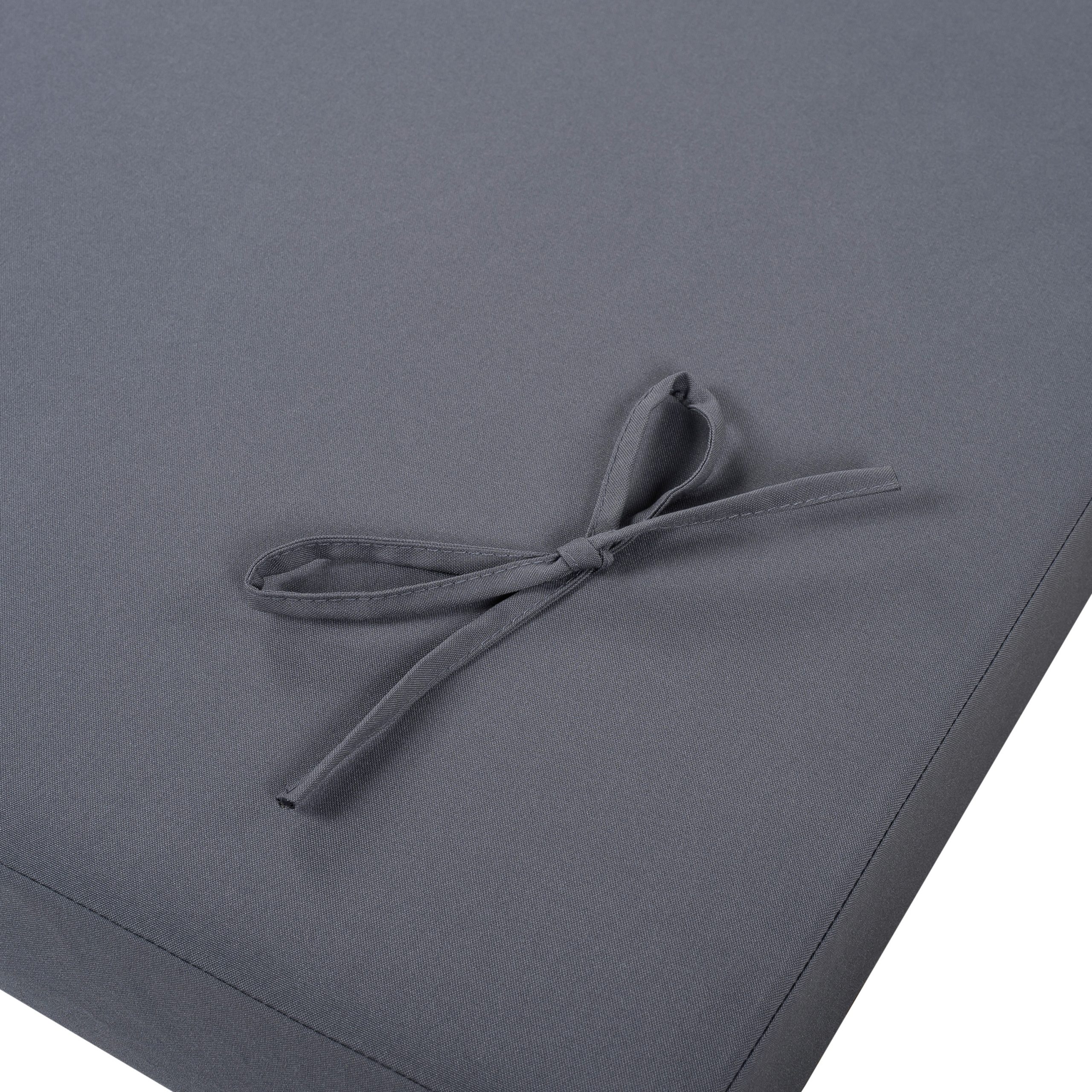 2" THICK CHAISE LOUNGE CUSHION IN DARK GREY - WATERPROOF FOLDABLE 2-SECTION DESIGN-FOR POOLSIDE, PATIO & GARDEN - Image 6