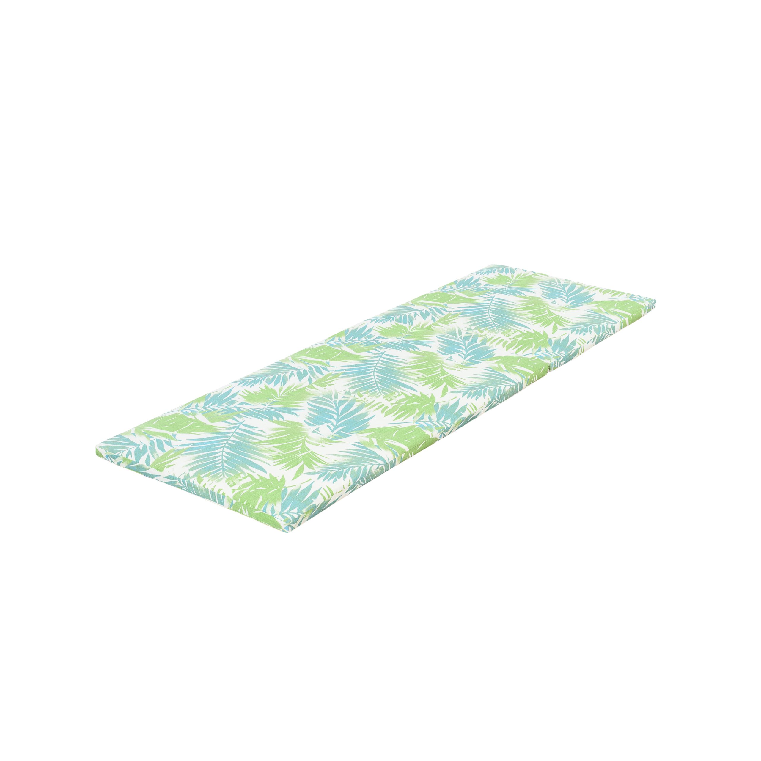 2" THICK FLORAL CHAISE LOUNGE CUSHION IN LEAF COCONUT - WATERPROOF FOLDABLE 2-PART DESIGN - FOR POOLSIDE, PATIO & GARDEN - Image 3