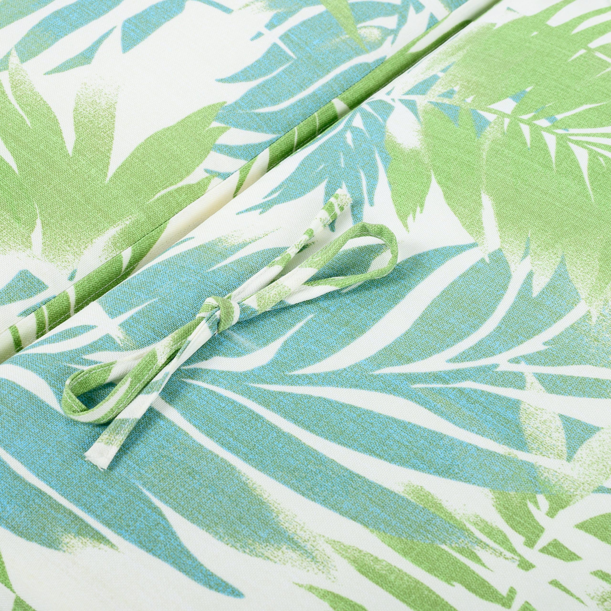 2" THICK FLORAL CHAISE LOUNGE CUSHION IN LEAF COCONUT - WATERPROOF FOLDABLE 2-PART DESIGN - FOR POOLSIDE, PATIO & GARDEN - Image 6