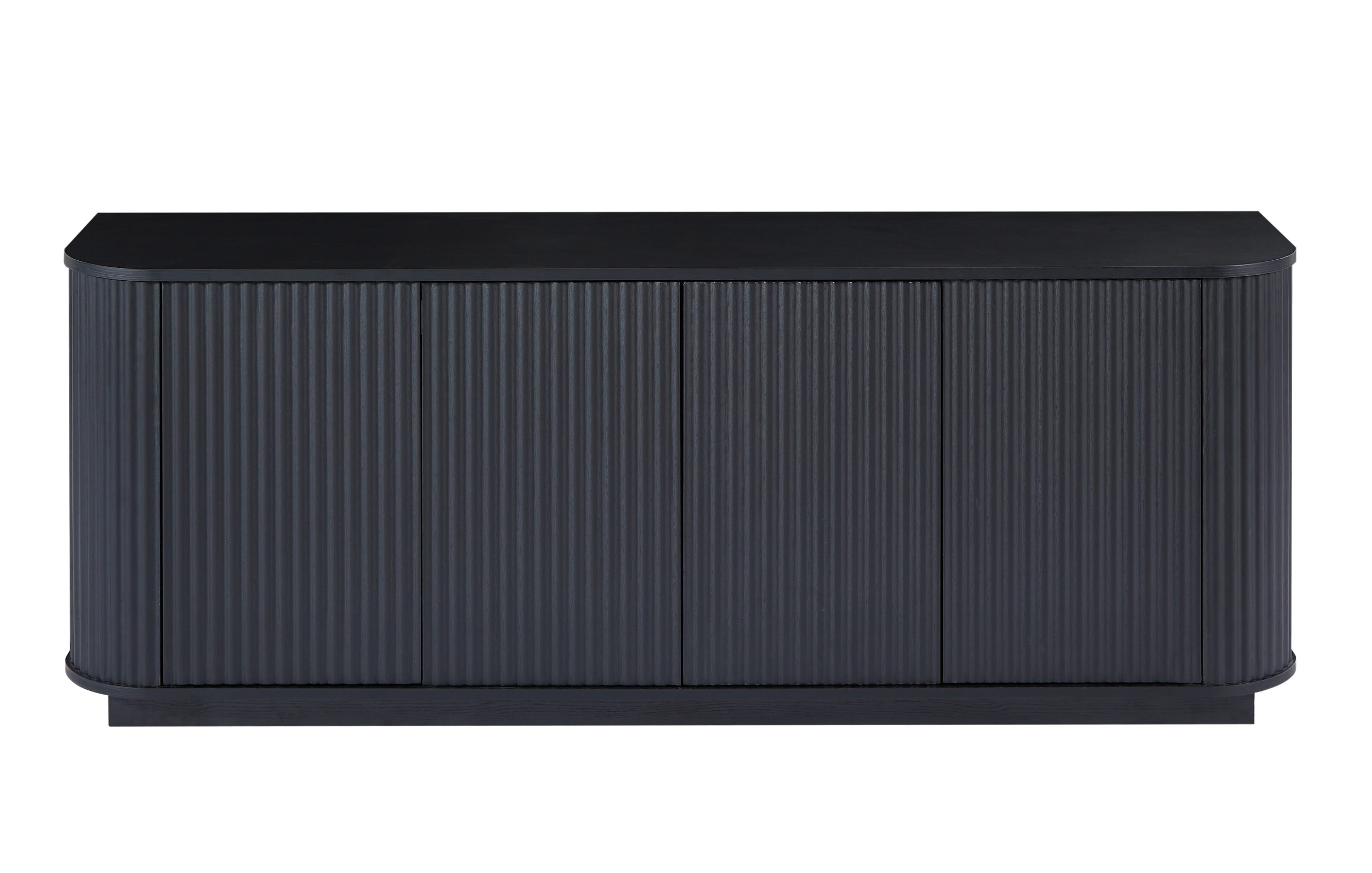 Sideboard Storage Cabinet TV Stand with wave pattern Buffet Cabinet Wooden Vertical Striped Cabinet for Kitchen/Bedroom/Entryway. Black, 64''W x 15''D x 24''H. - Image 6