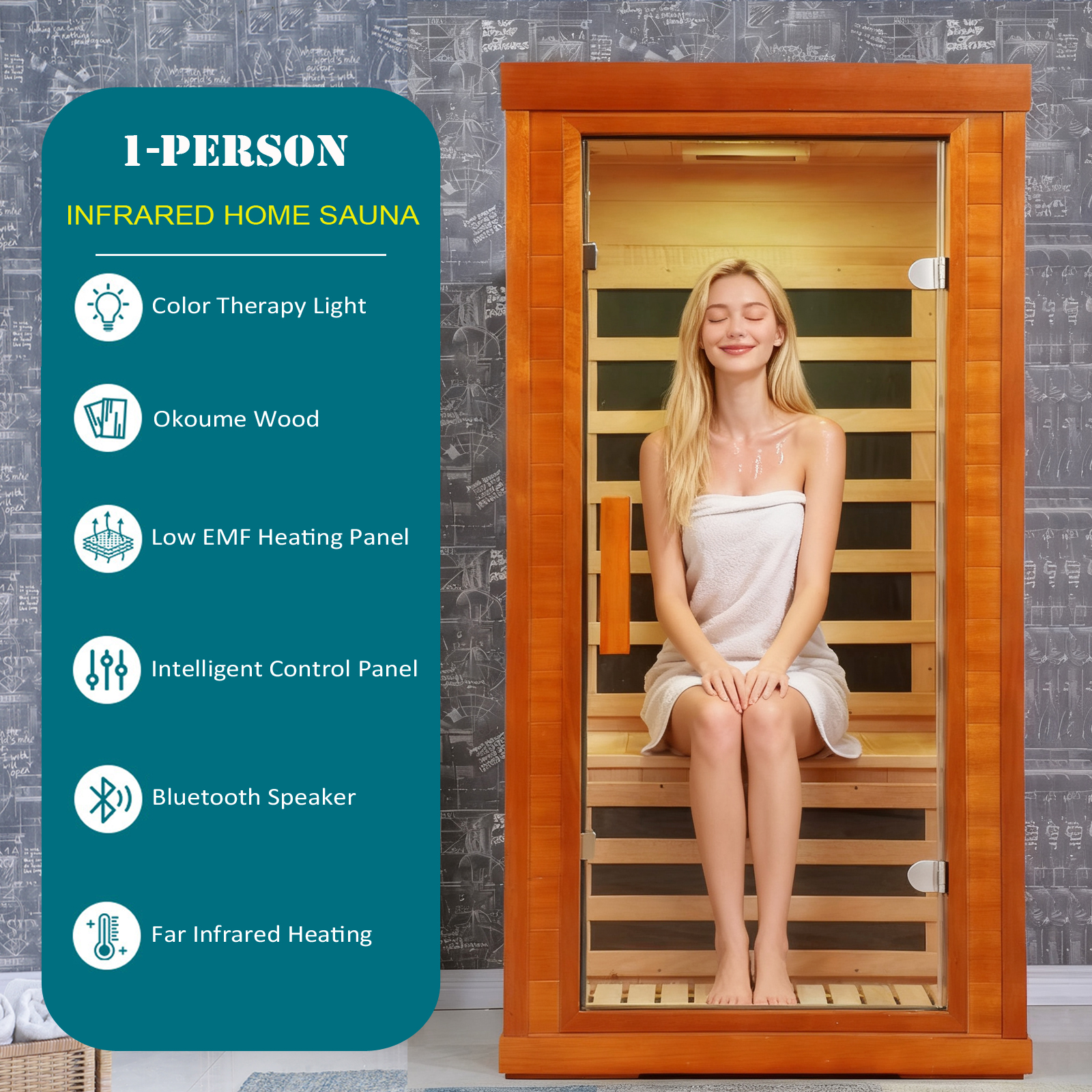 Home dry infrared sauna red light 1person - Image 4