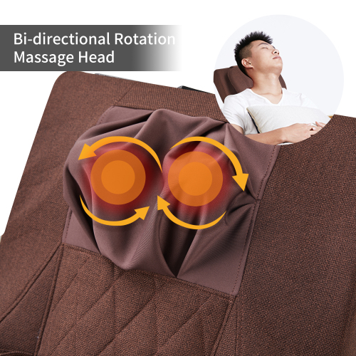 Full massage function-Air pressure-Comfortable Relax Rocking Chair, Lounge Chair Relax Chair with Cotton Fabric Cushion Brown - Image 4