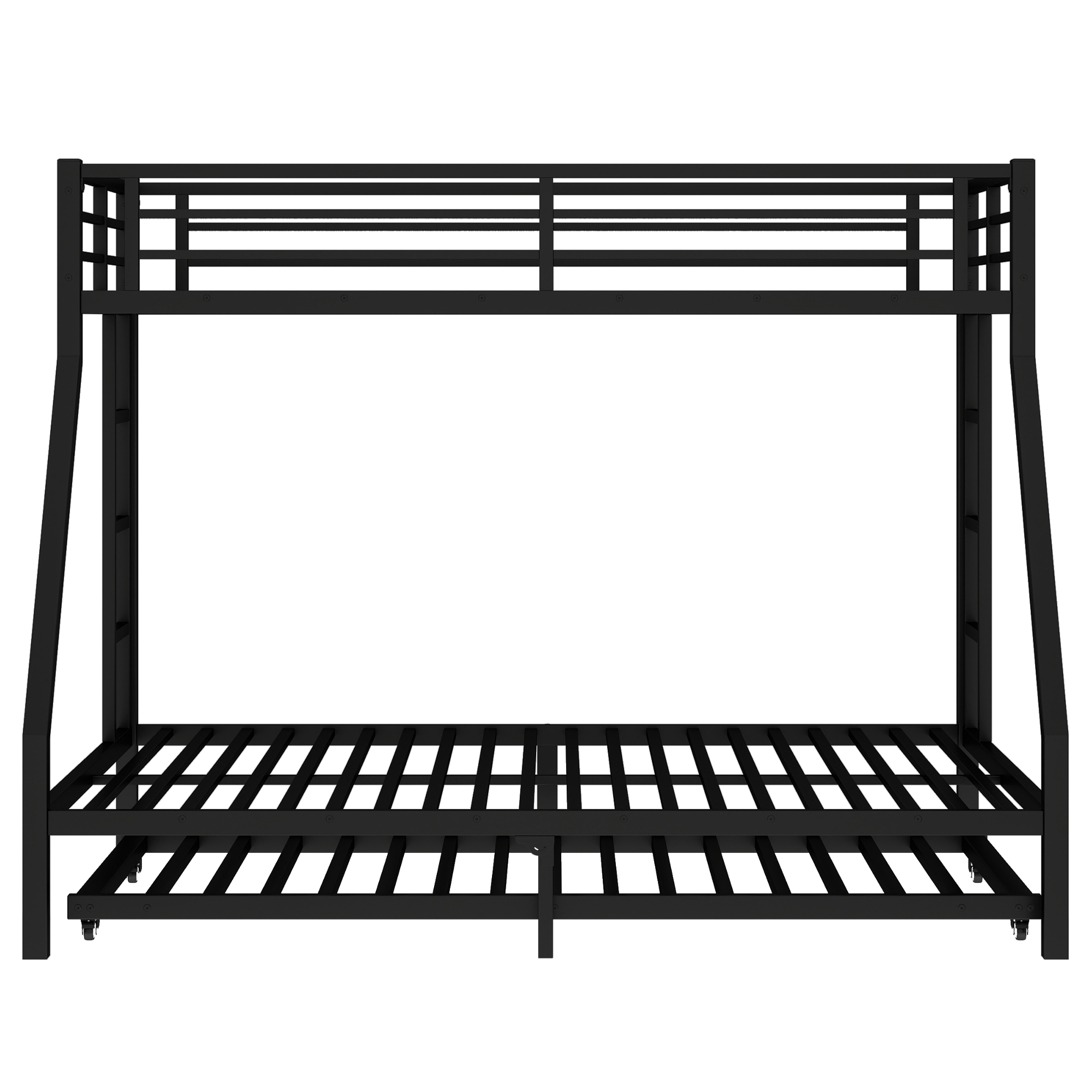Twin XL Over Queen Metal Bunk Bed with Twin Size Trundle, Black - Image 6