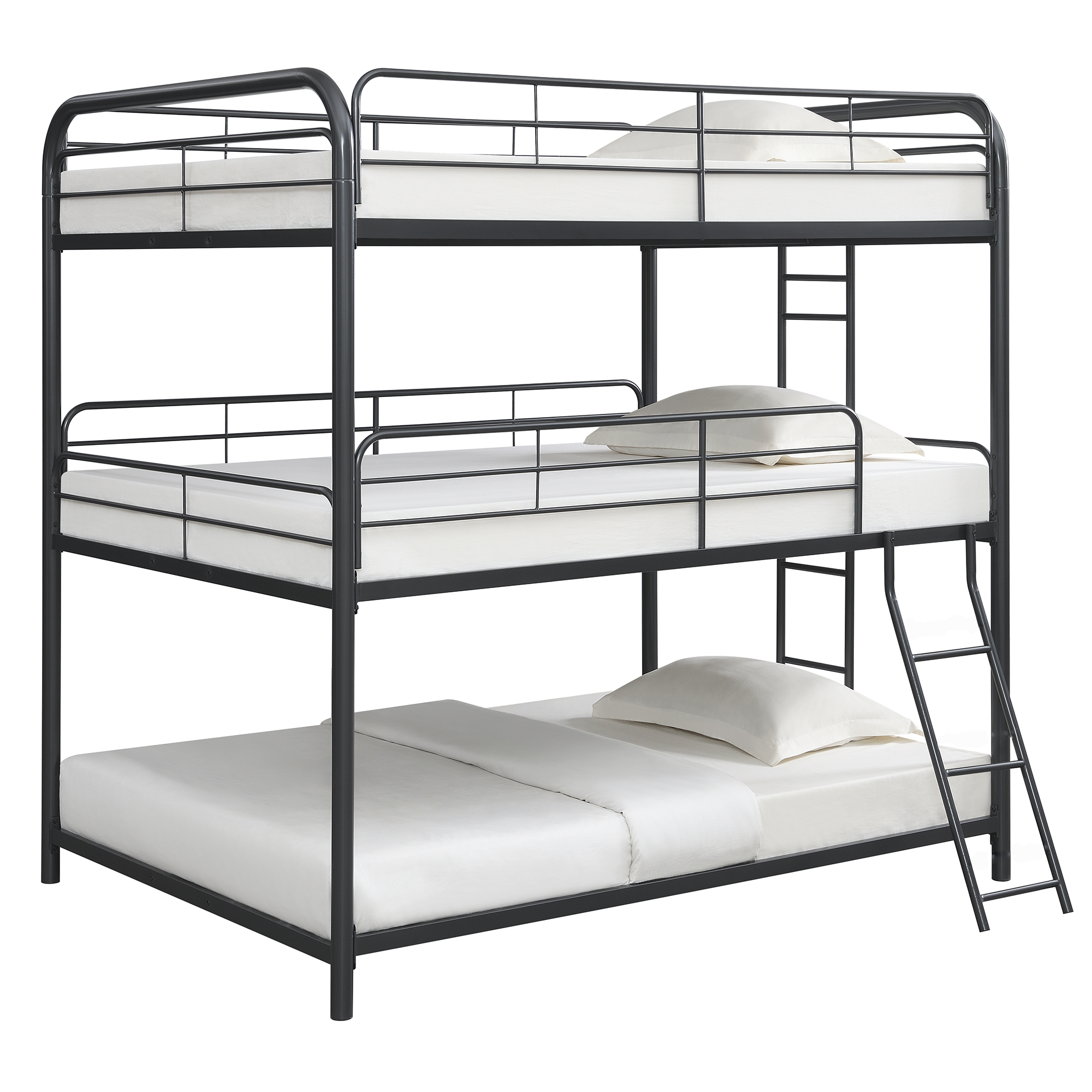Furniture Triple Bunk Bed, FULL/FULL/FULL, black - Image 4