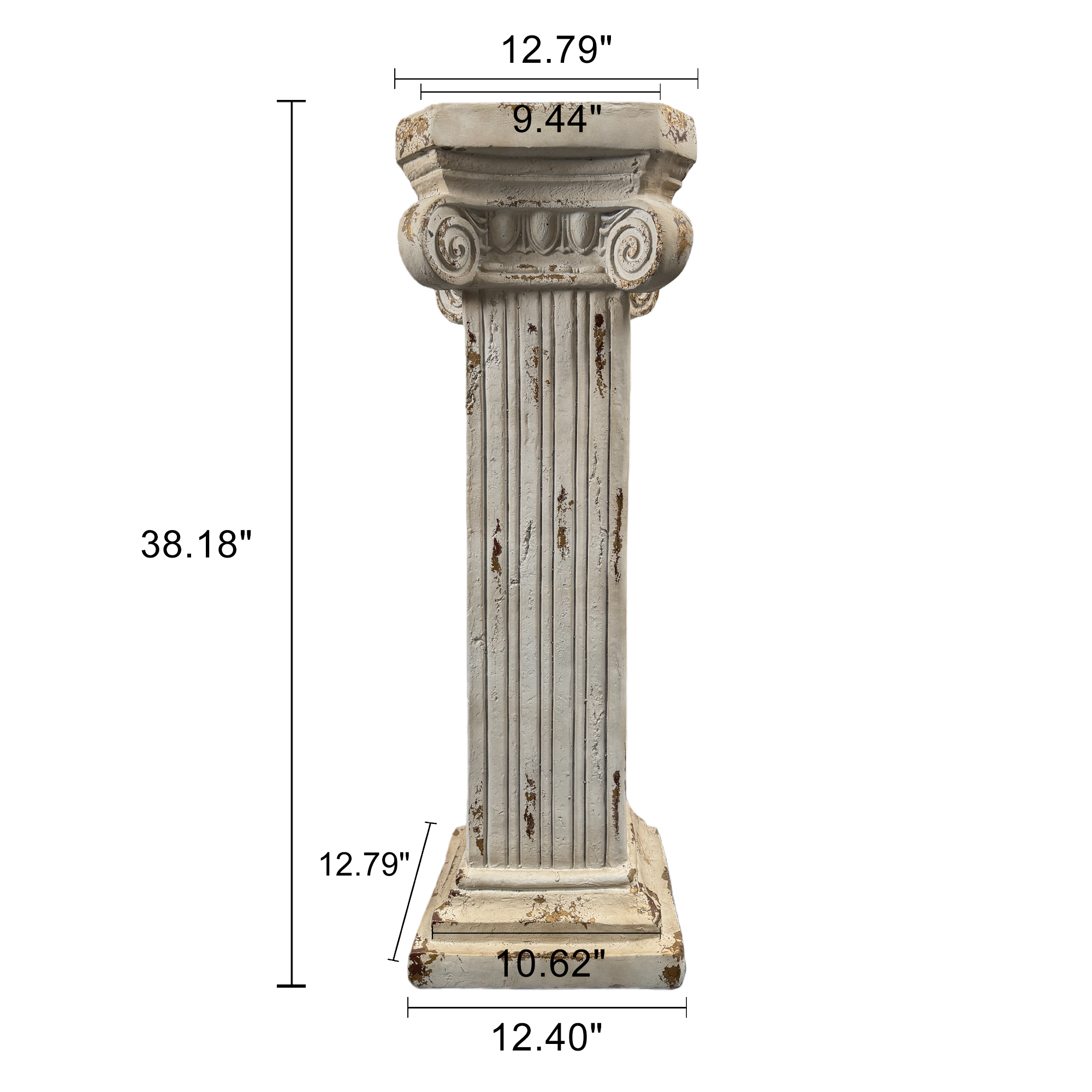 Pedestal Column Plant 38.18'' Tall Roman Column with Base Roman Pillar Greek Column Magnesium Oxide Large Size Statue Sculpture Pedestal Stand Holder for Indoor Outdoor Wedding Birthday Party Decor - Image 2