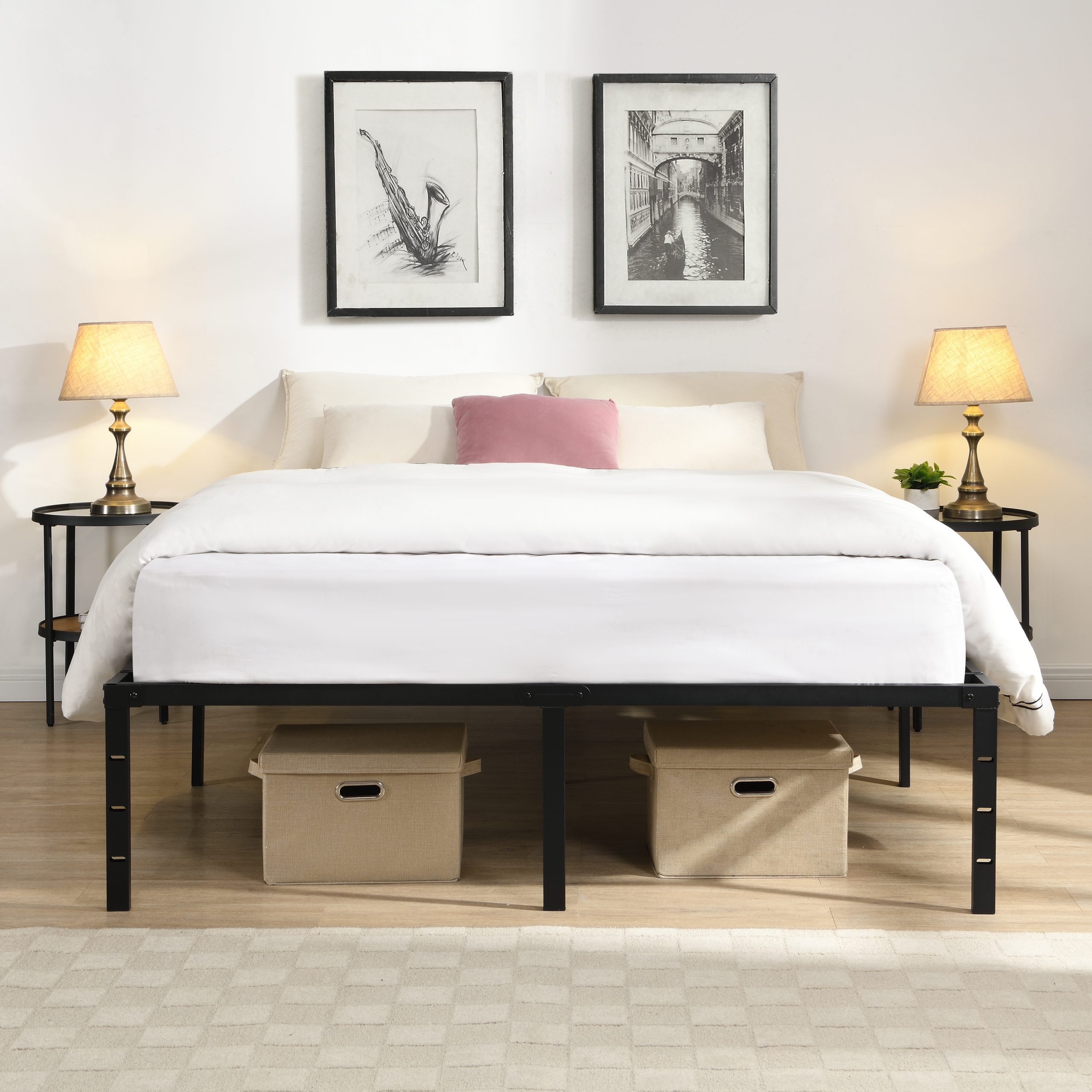 Queen Size Bed Frame , Heavy Duty Metal Bed Frame , Quick & Easy Assembly, No Noise, Black - Image 3