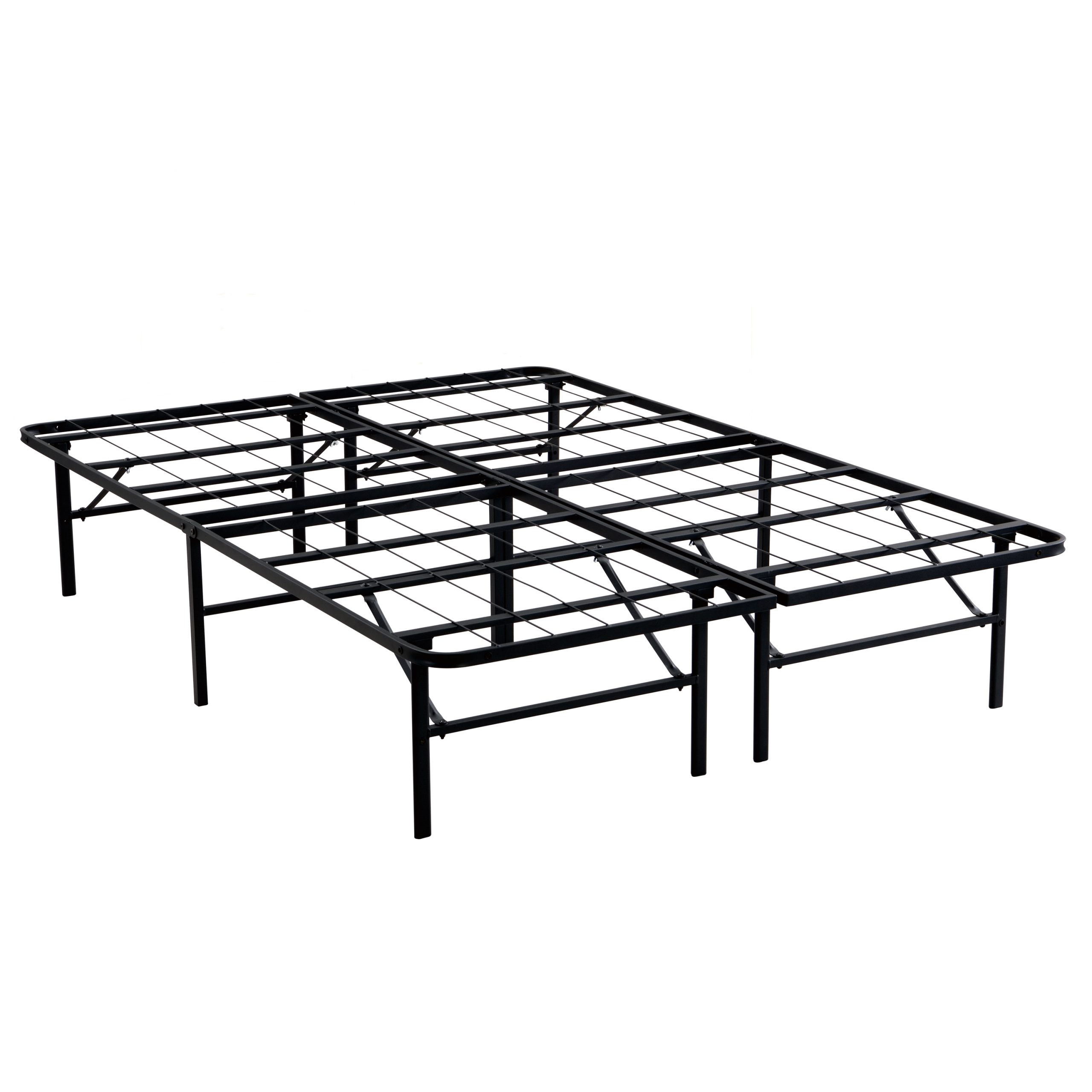 KING Metal Platform Folding Bed Frame 14 Inch High King Size Box Spring Replacement Heavy Duty Steel Slat Easy Assembly Under-Bed Storage,Black - Image 3