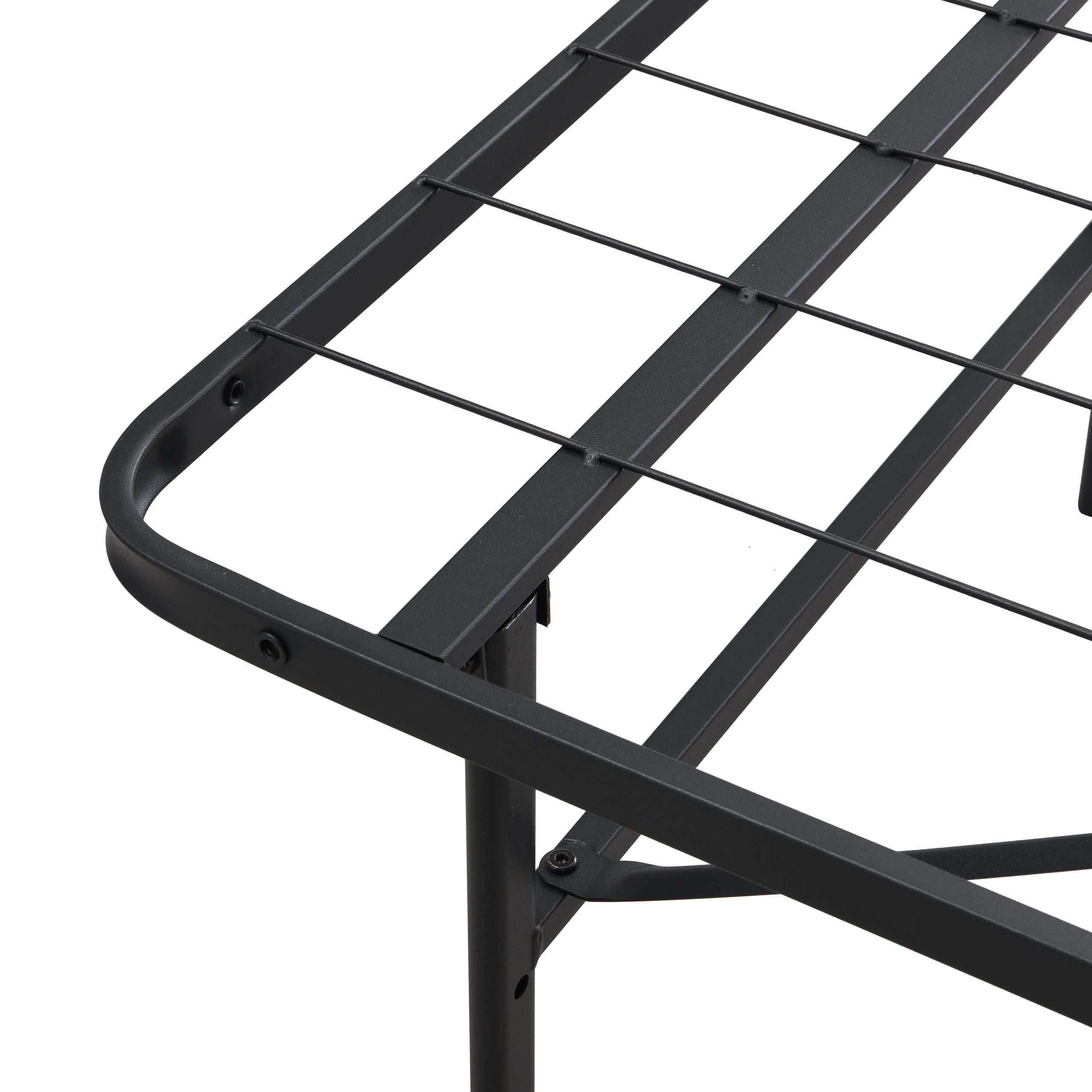 KING Metal Platform Folding Bed Frame 14 Inch High King Size Box Spring Replacement Heavy Duty Steel Slat Easy Assembly Under-Bed Storage,Black - Image 6