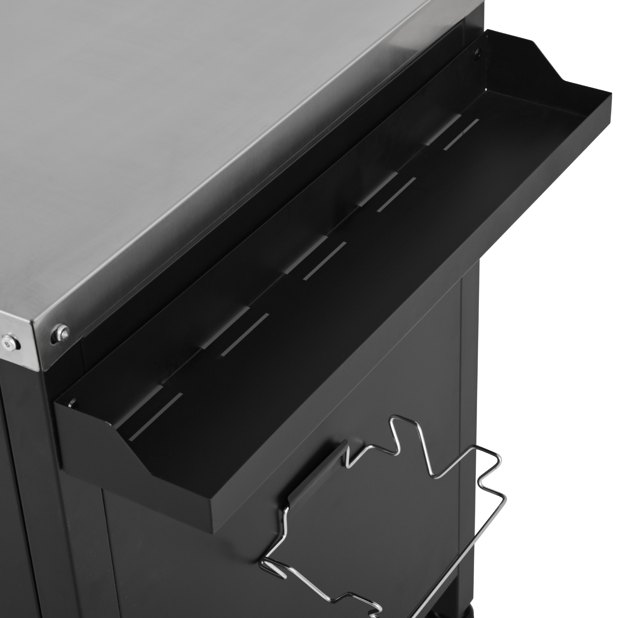 K&K 72.4" Large Grill Table for Large Big Green Egg, Metal Outdoor Grill Cart with Fold-out Prep Table, Adjustable Shelves, Spice Rack, Outdoor Kitchen Island for Big Green Egg, Kamado Joe Classic - Image 4