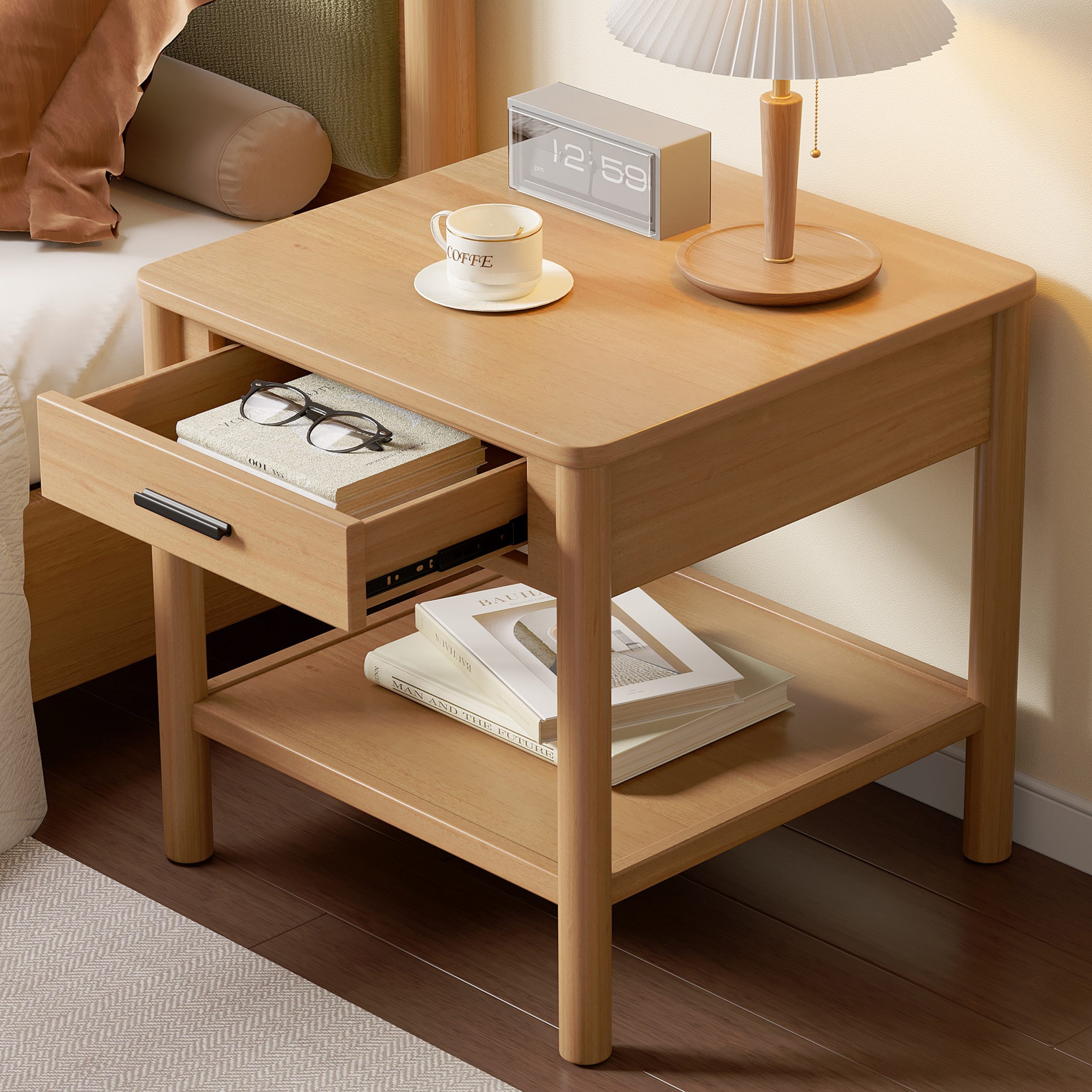 END TABLE K/D WITH 1 DRAWER,NATURAL COLOR - Image 3
