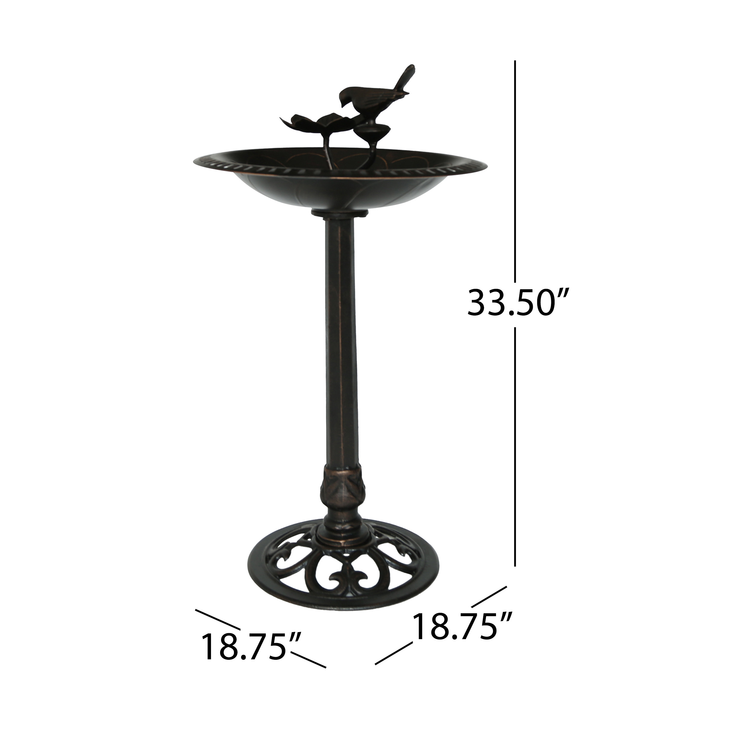 Outdoor Aluminum and Iron Bird Bath - Image 5