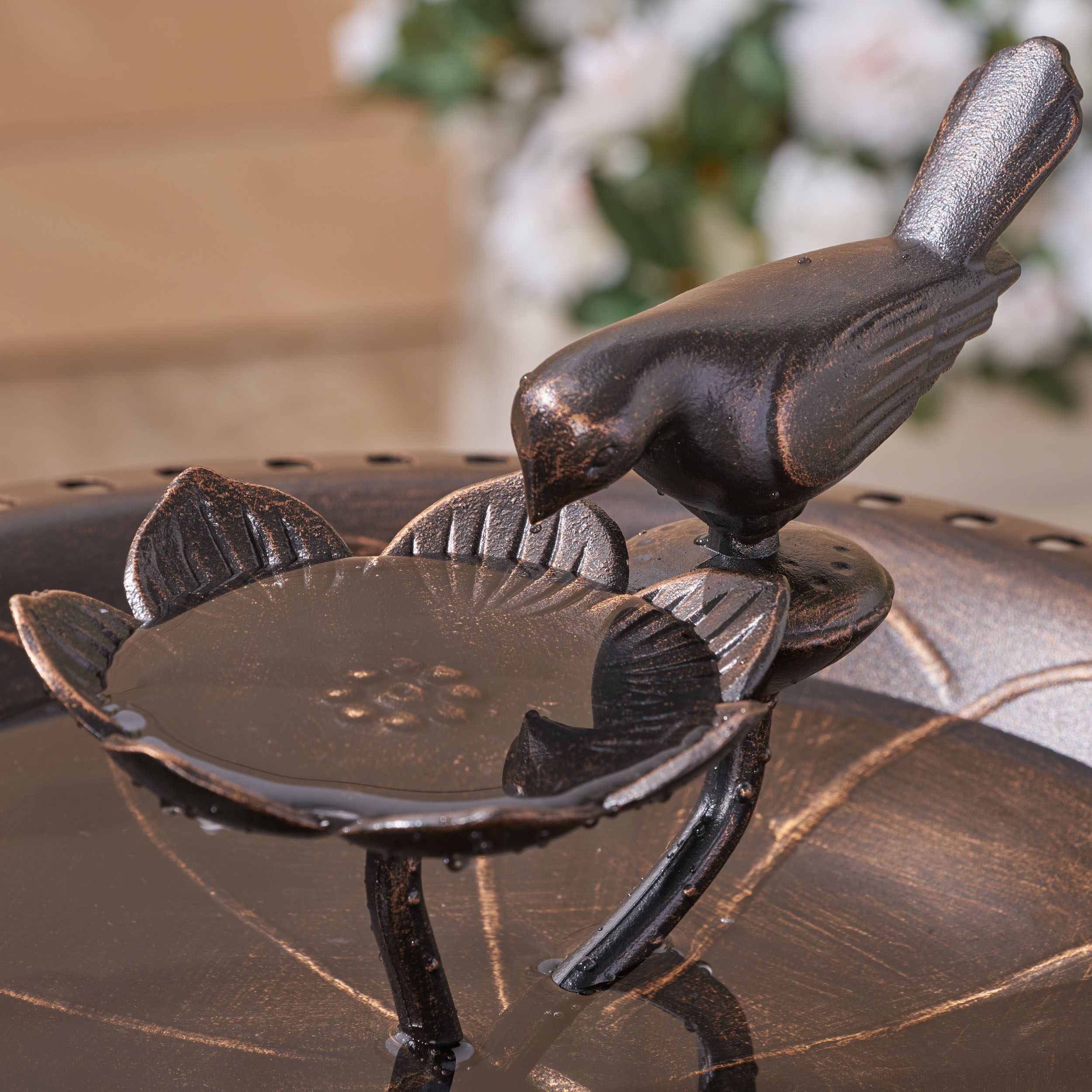 Outdoor Aluminum and Iron Bird Bath - Image 6