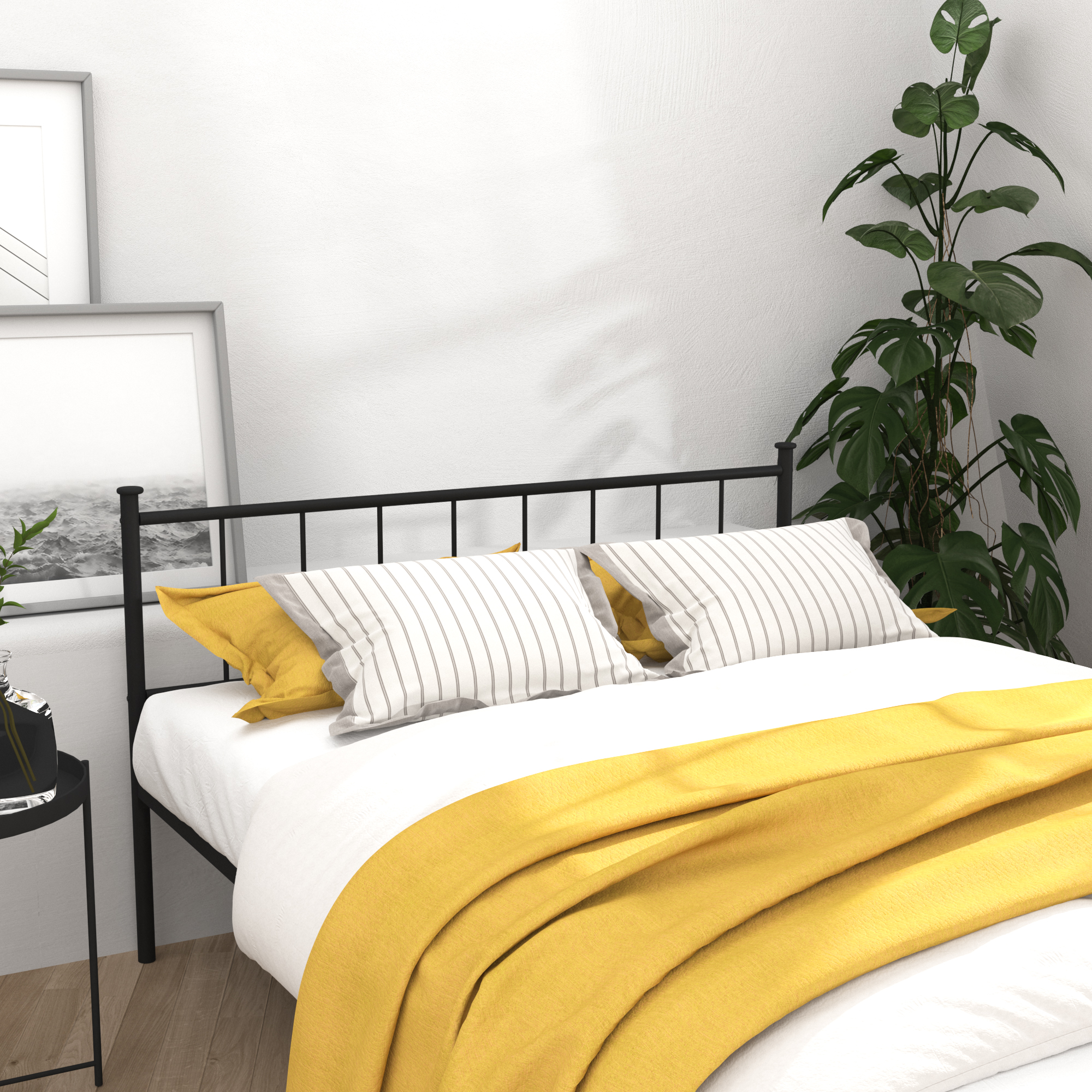 Full Size Bed Frame, Headboard and Footboard,Structurally Stable, Under Bed Storage,No Box Spring Needed,Black - Image 3
