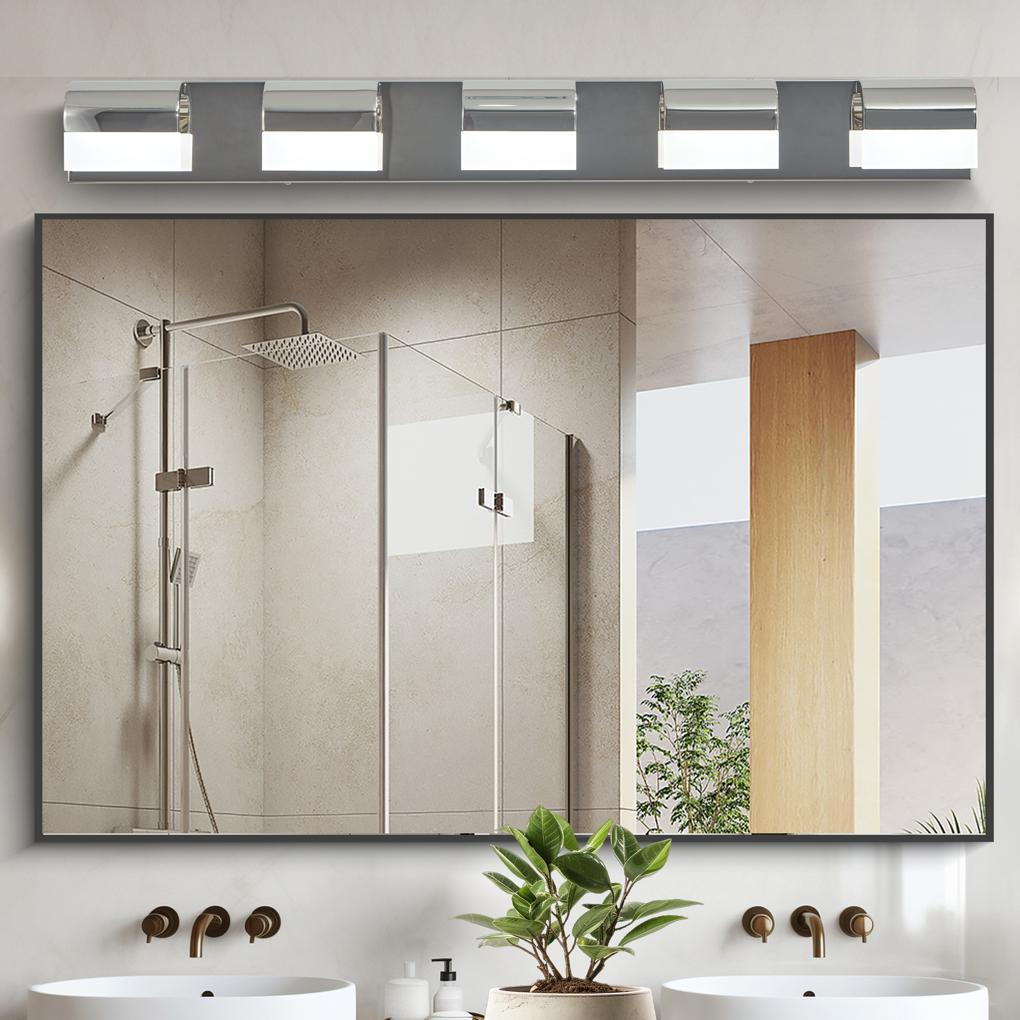 Modern Bathroom Vanity Lighting 5-Light LED Vanity Lights Over Mirror Bath Wall Lighting - Image 2